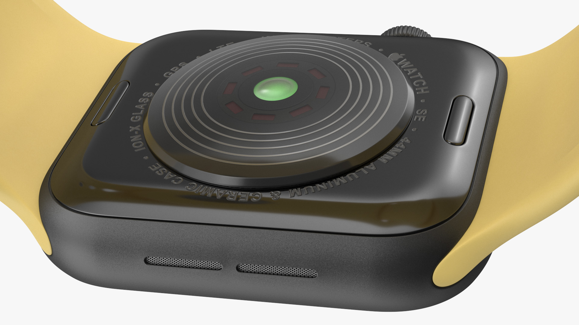 Apple Watch SE Black with Yellow Band 3D