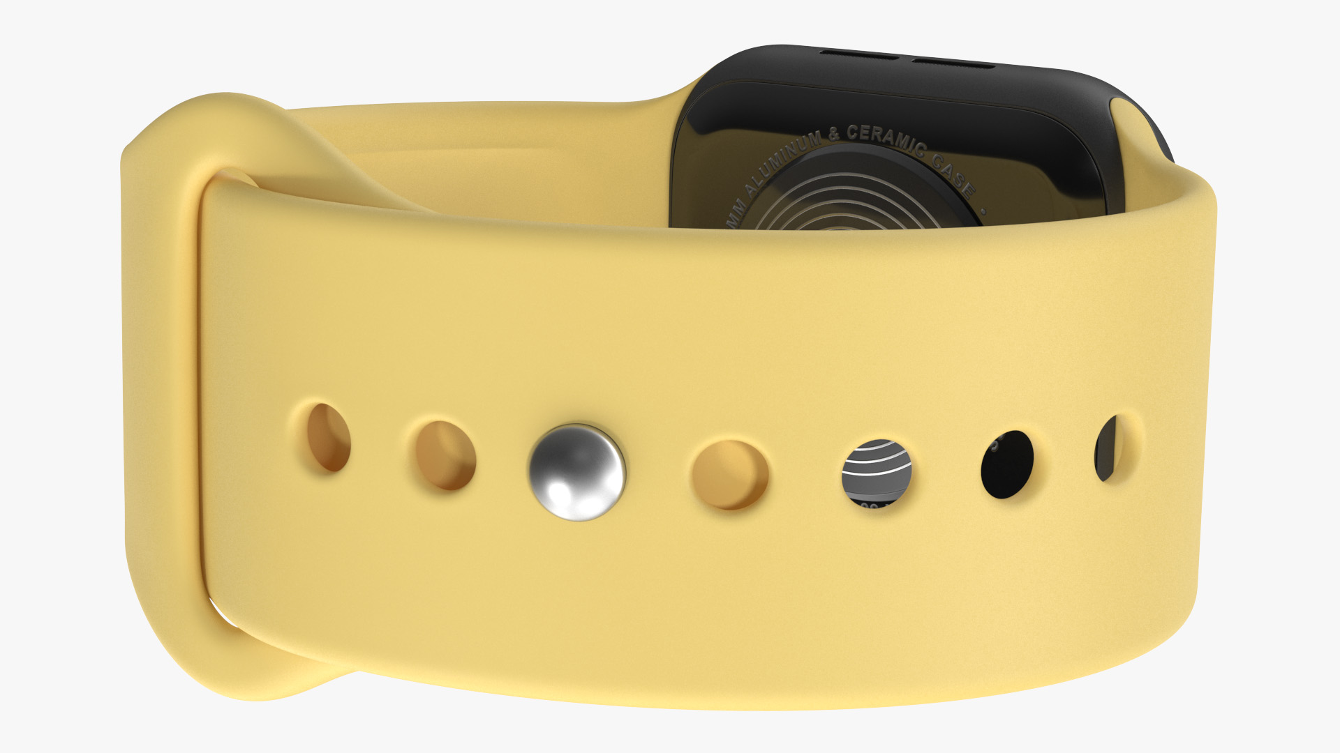 Apple Watch SE Black with Yellow Band 3D