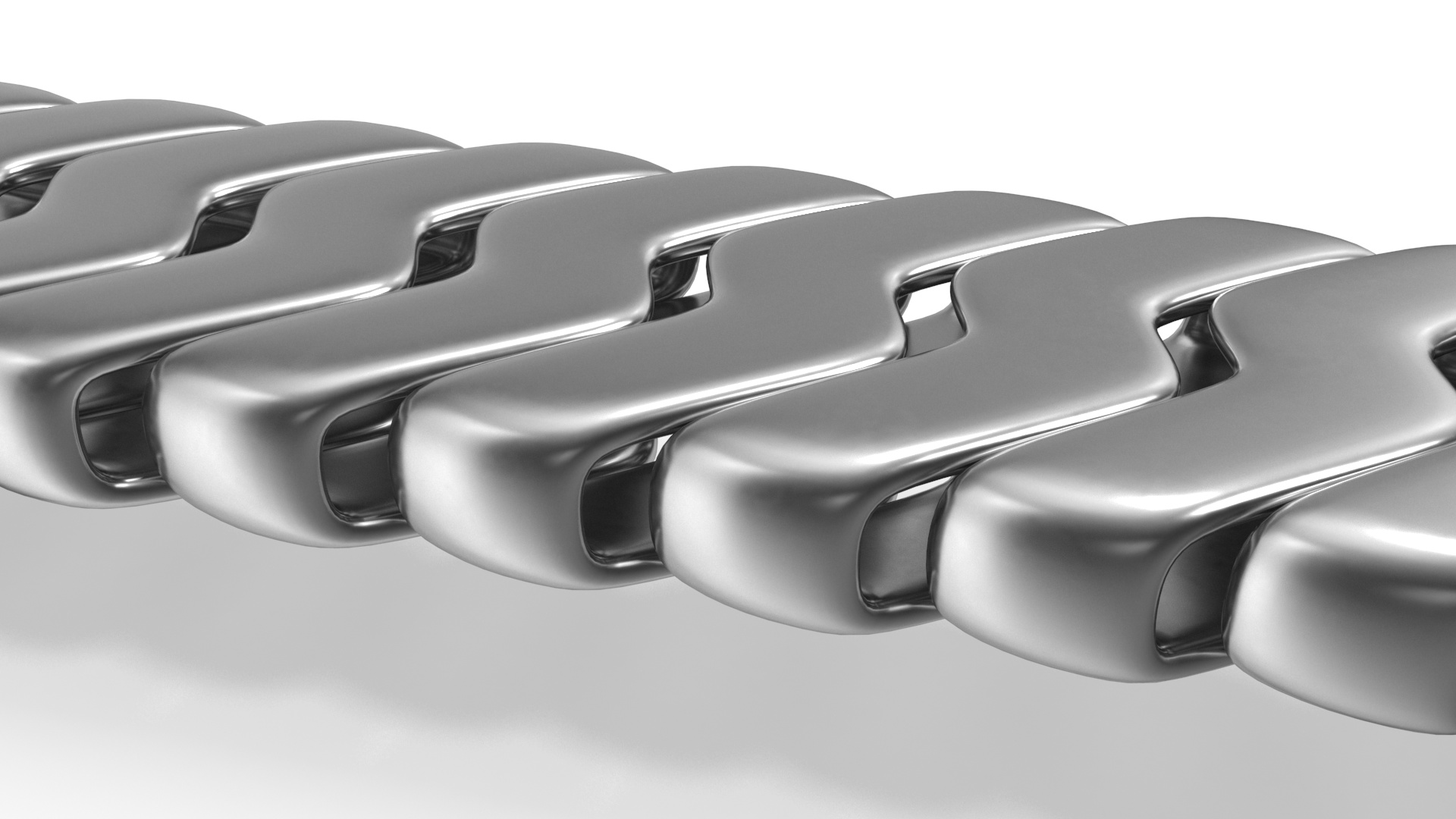 Herringbone Chain Silver 3D model