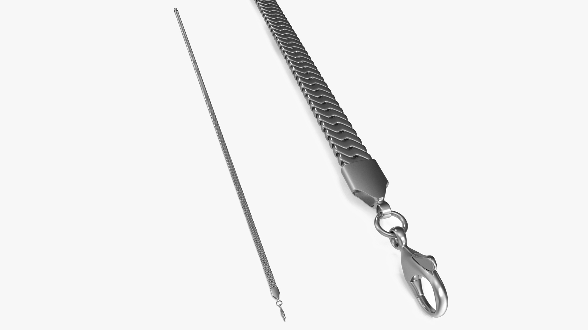 Herringbone Chain Silver 3D model