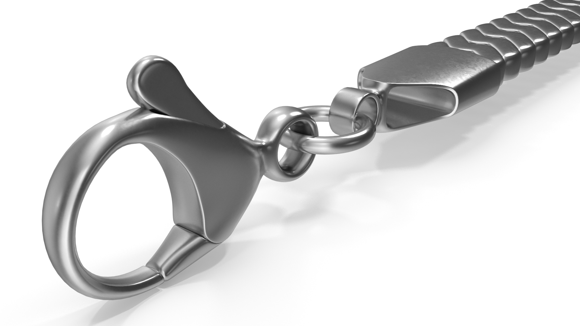 Herringbone Chain Silver 3D model