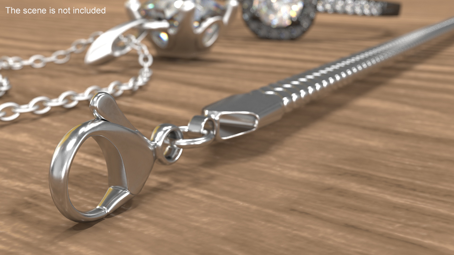 Herringbone Chain Silver 3D model