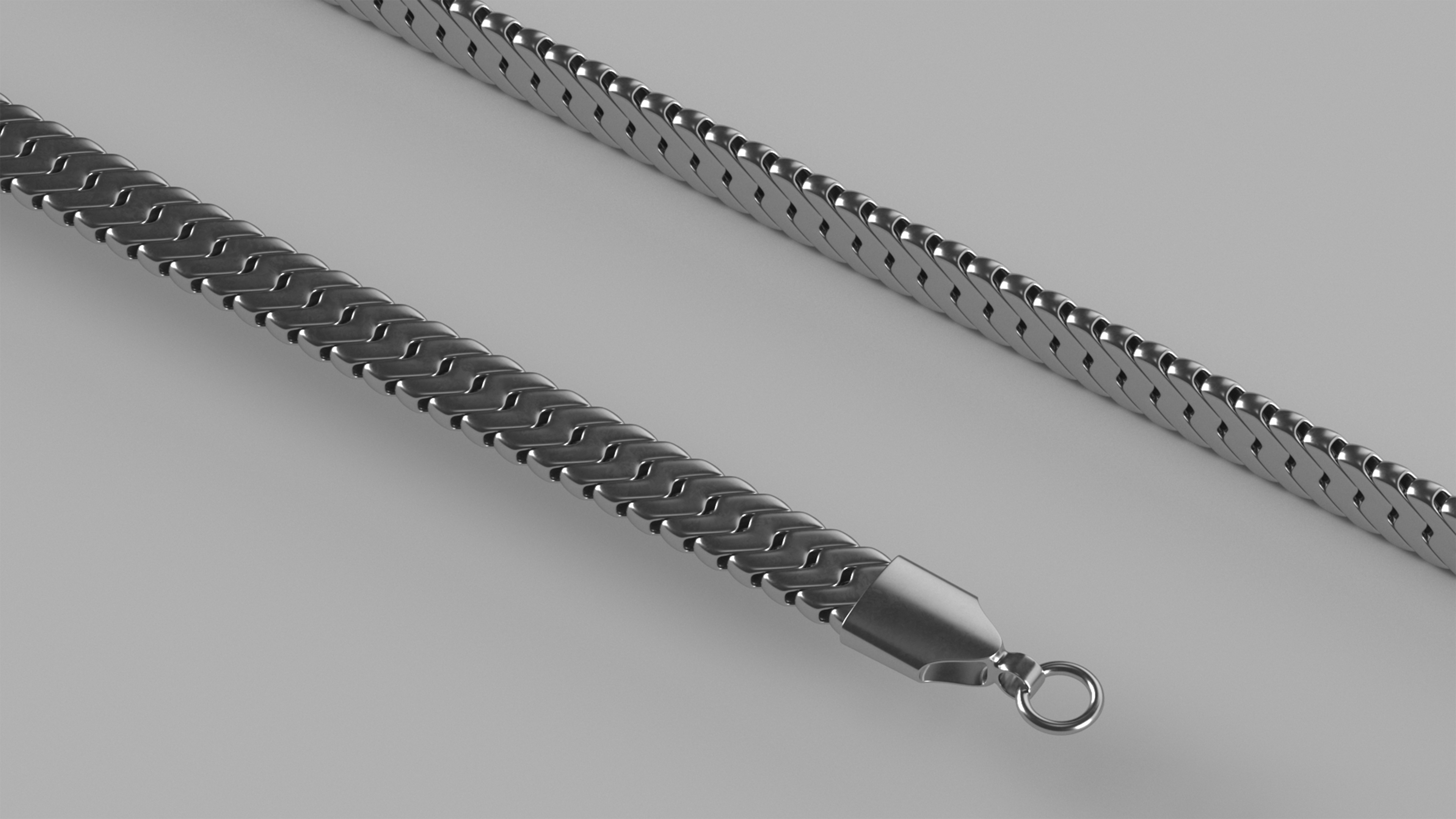 Herringbone Chain Silver 3D model