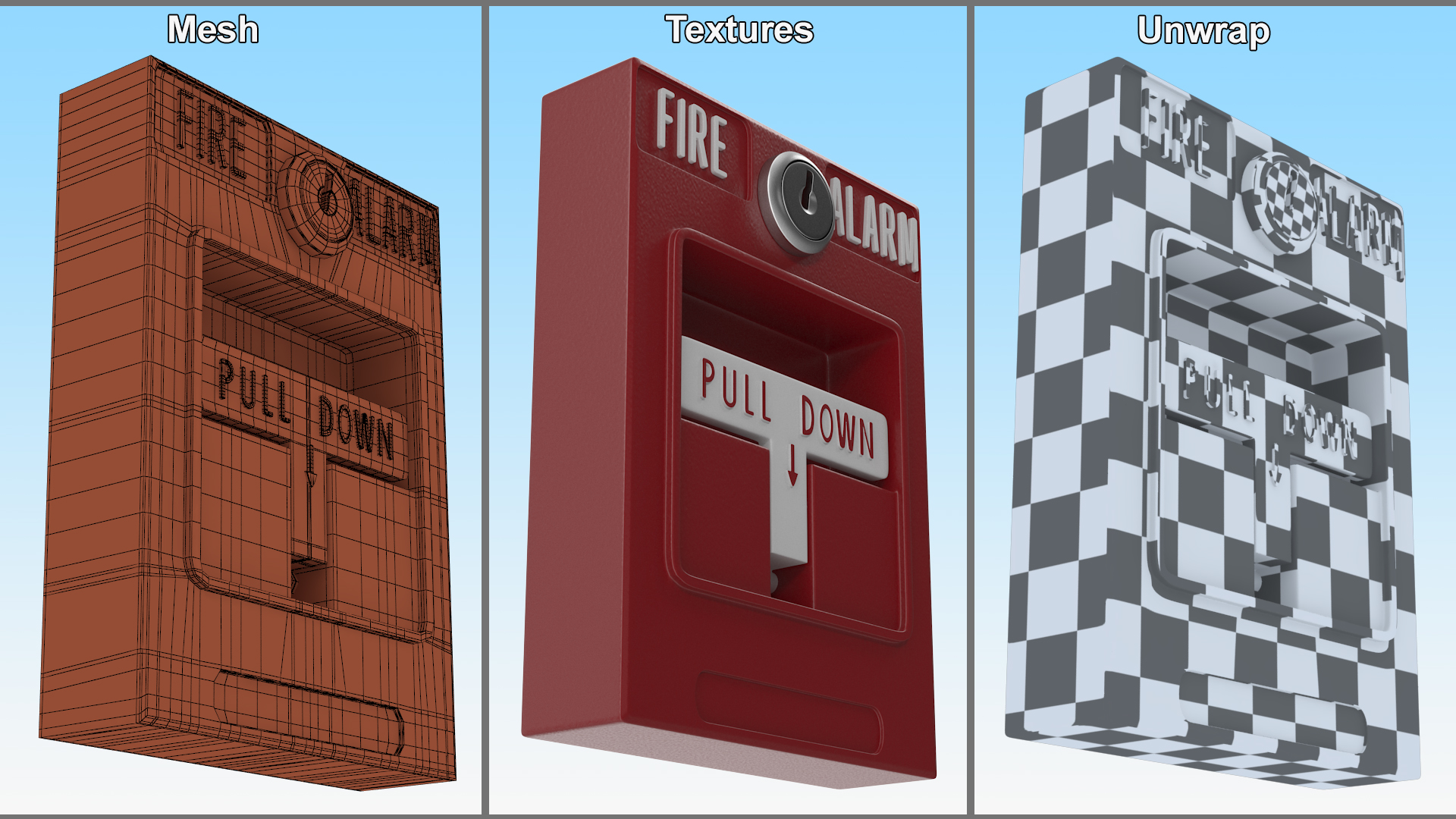 3D model Pull Down Fire Alarm