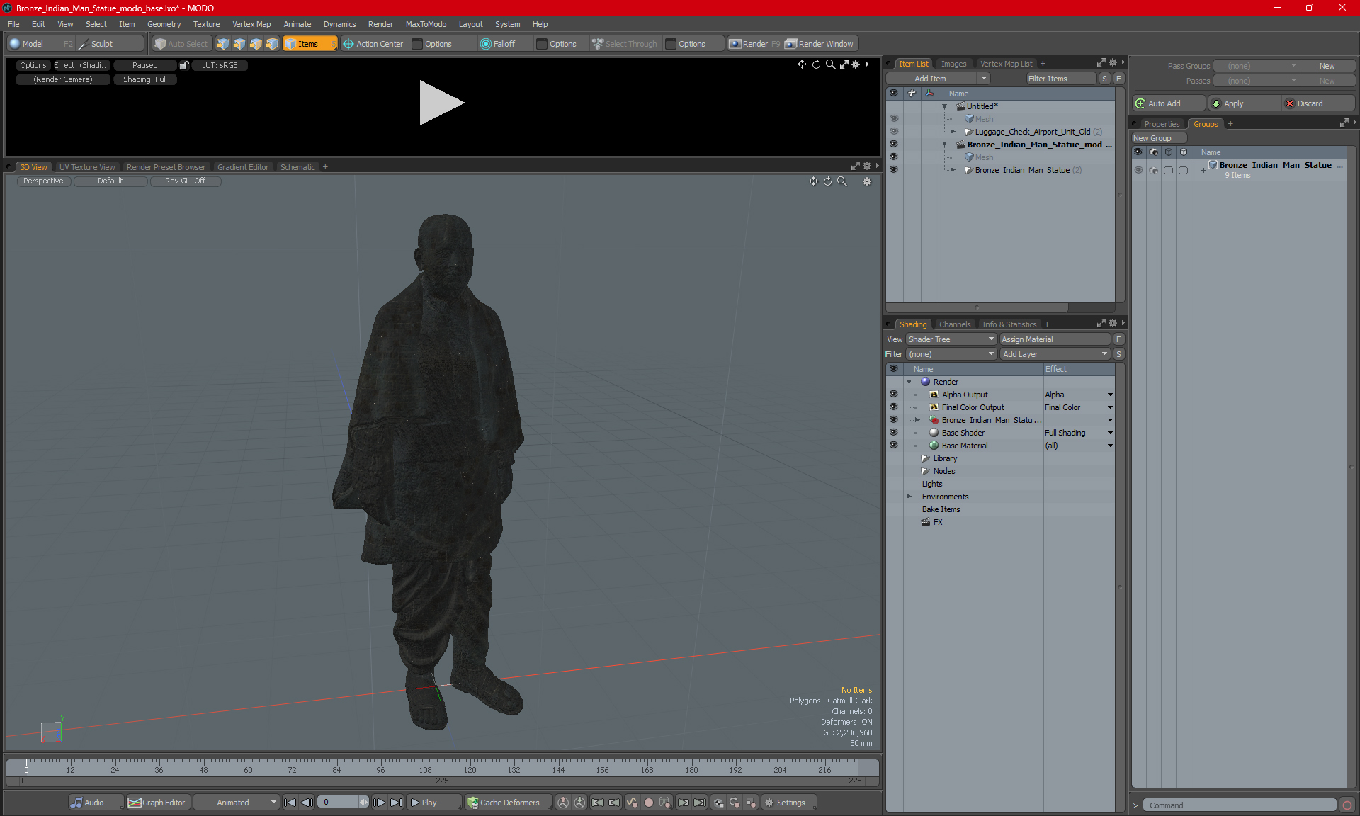Bronze Indian Man Statue for 3D Print 3D