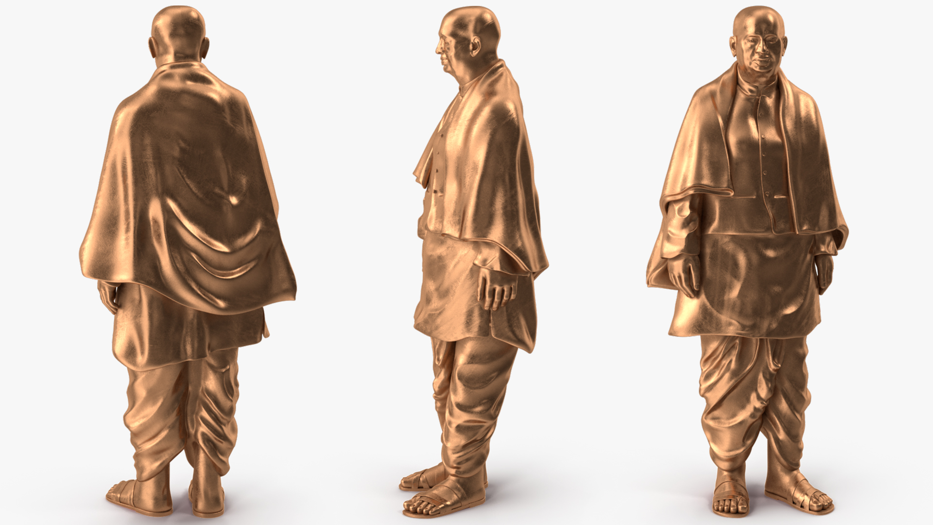 Bronze Indian Man Statue for 3D Print 3D