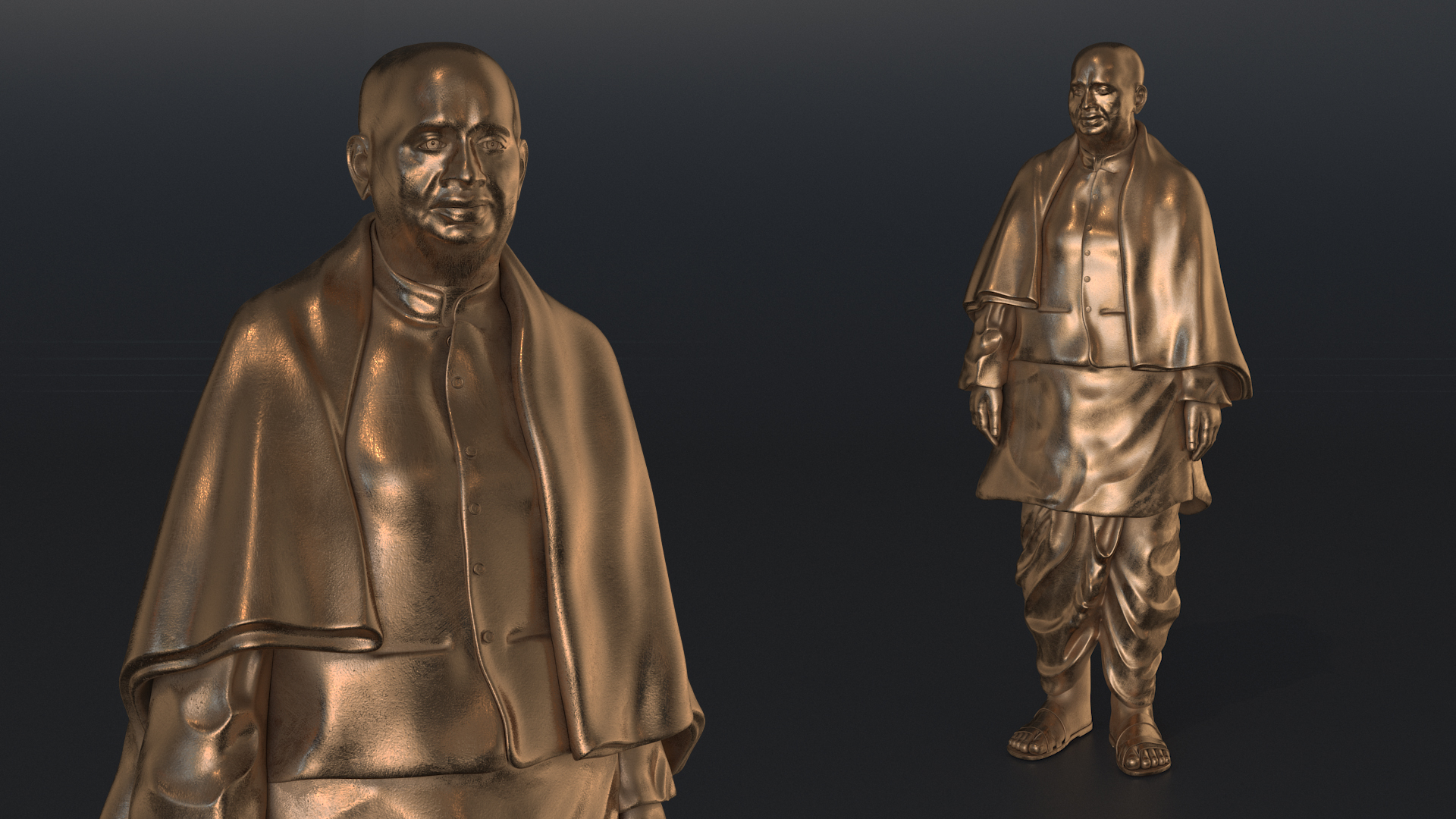 Bronze Indian Man Statue for 3D Print 3D
