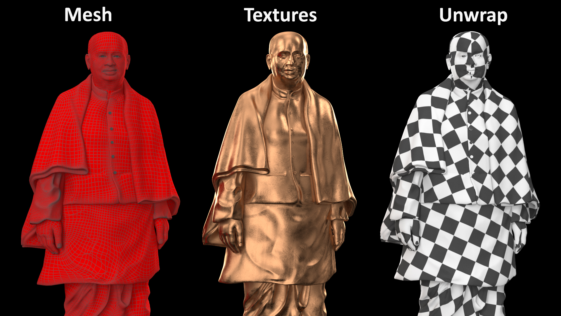 Bronze Indian Man Statue for 3D Print 3D