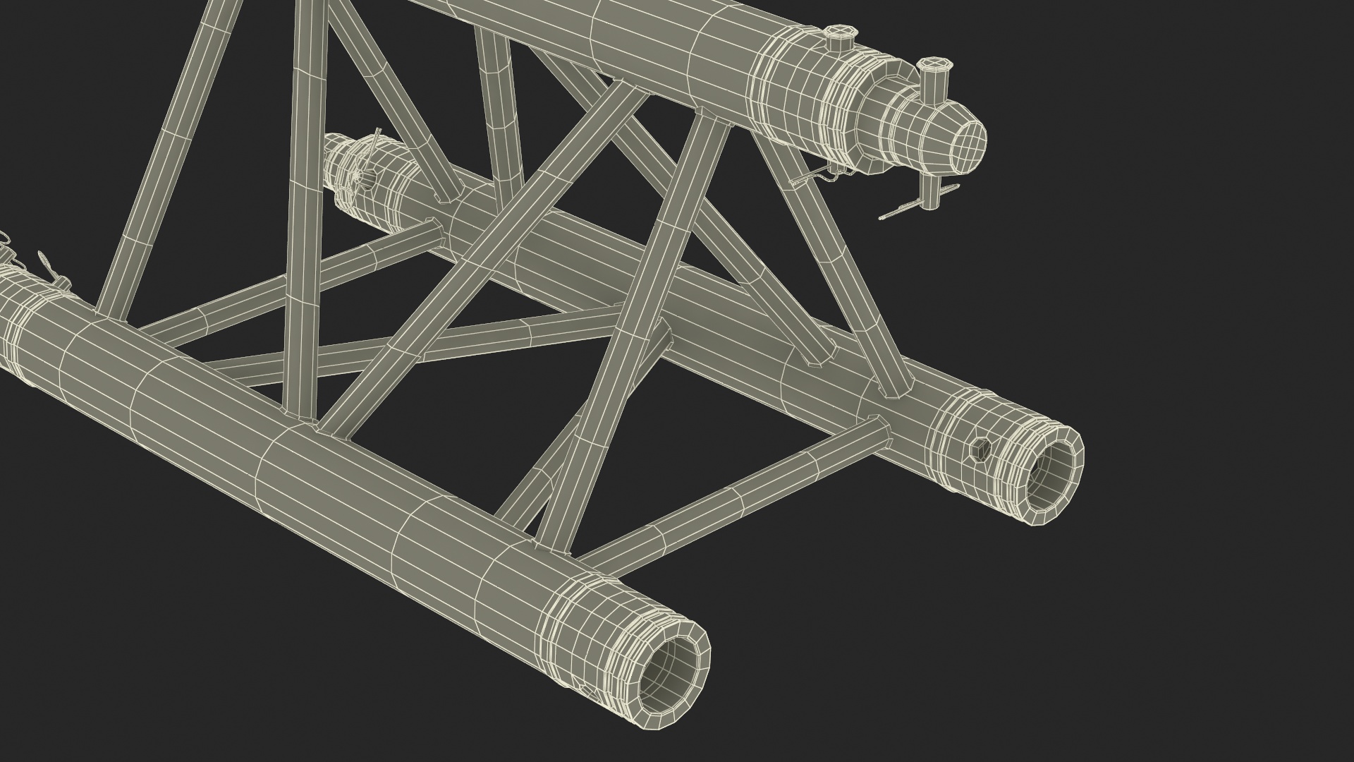 3D Triangular Truss Modular Straight model