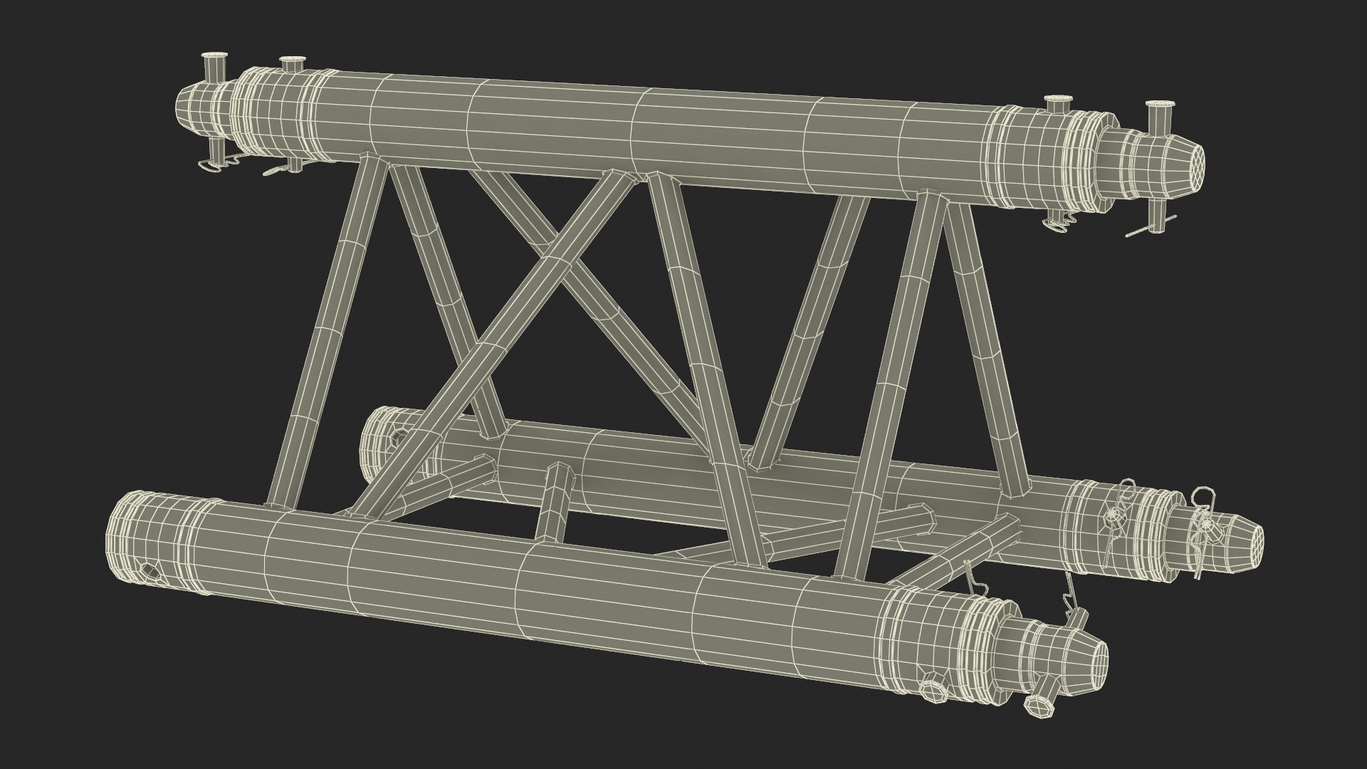 3D Triangular Truss Modular Straight model