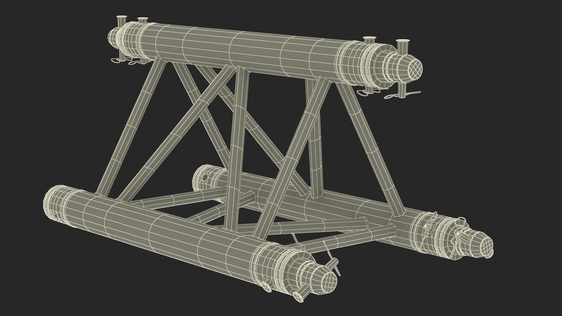 3D Triangular Truss Modular Straight model