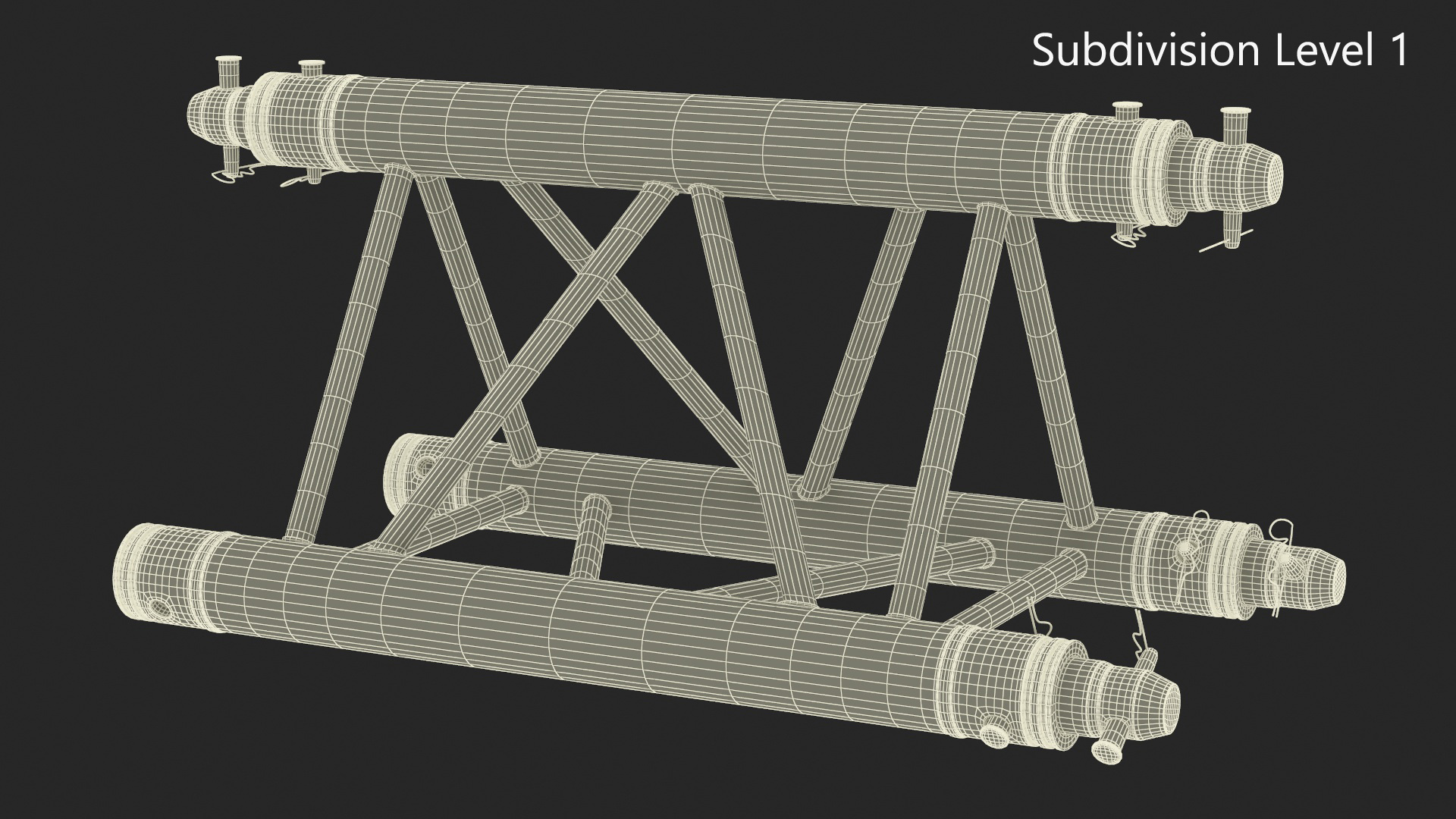 3D Triangular Truss Modular Straight model