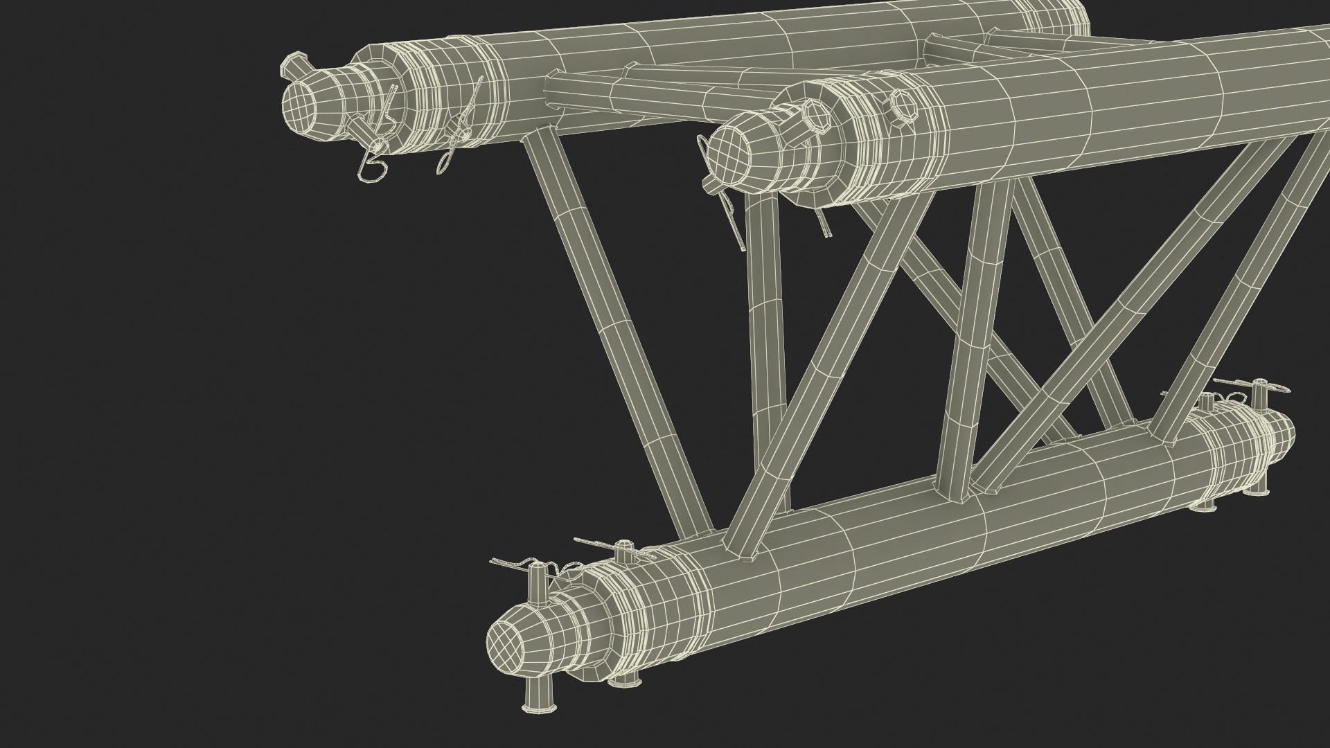 3D Triangular Truss Modular Straight model