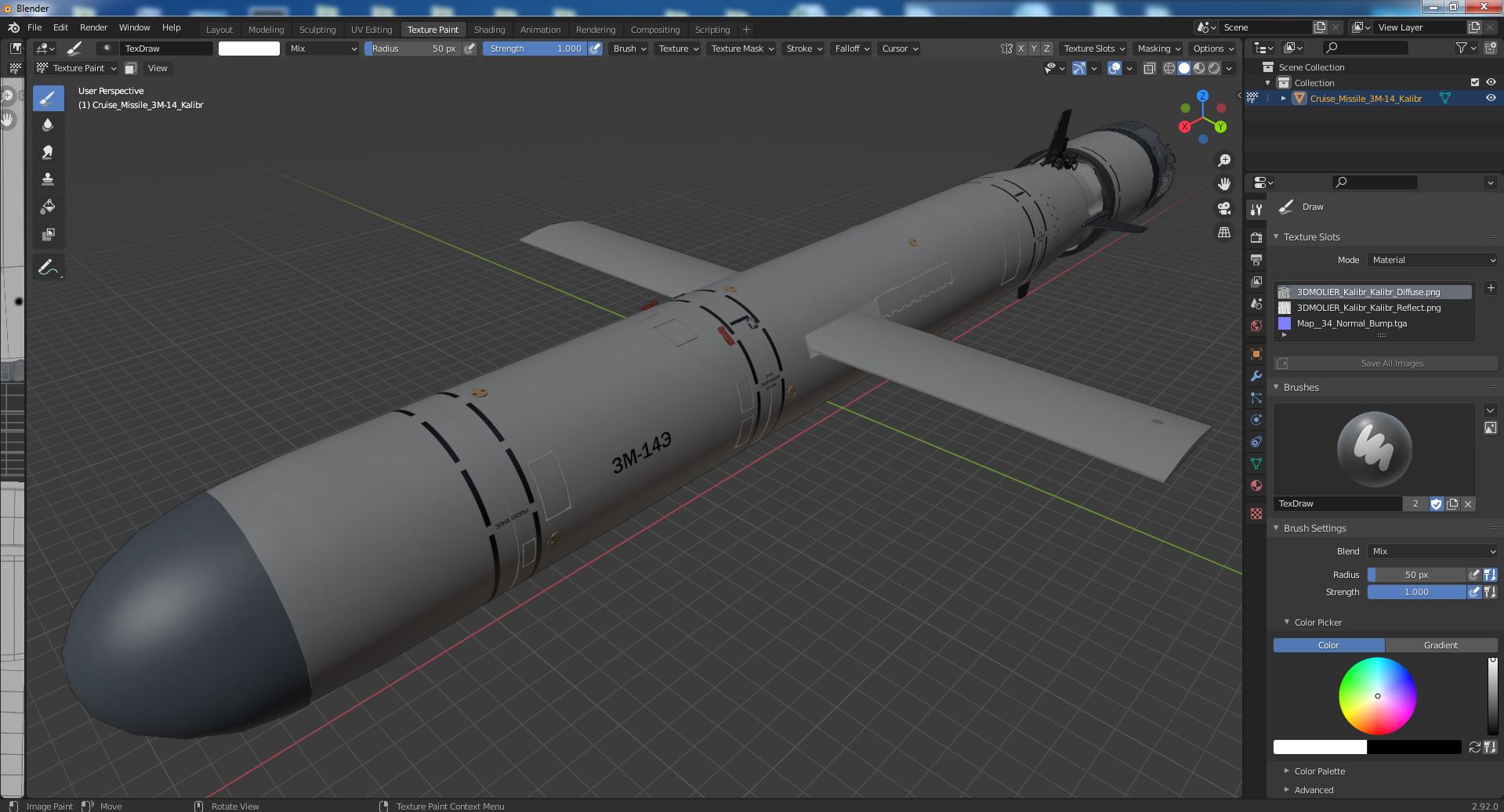 Cruise Missile 3M-14 Kalibr 3D