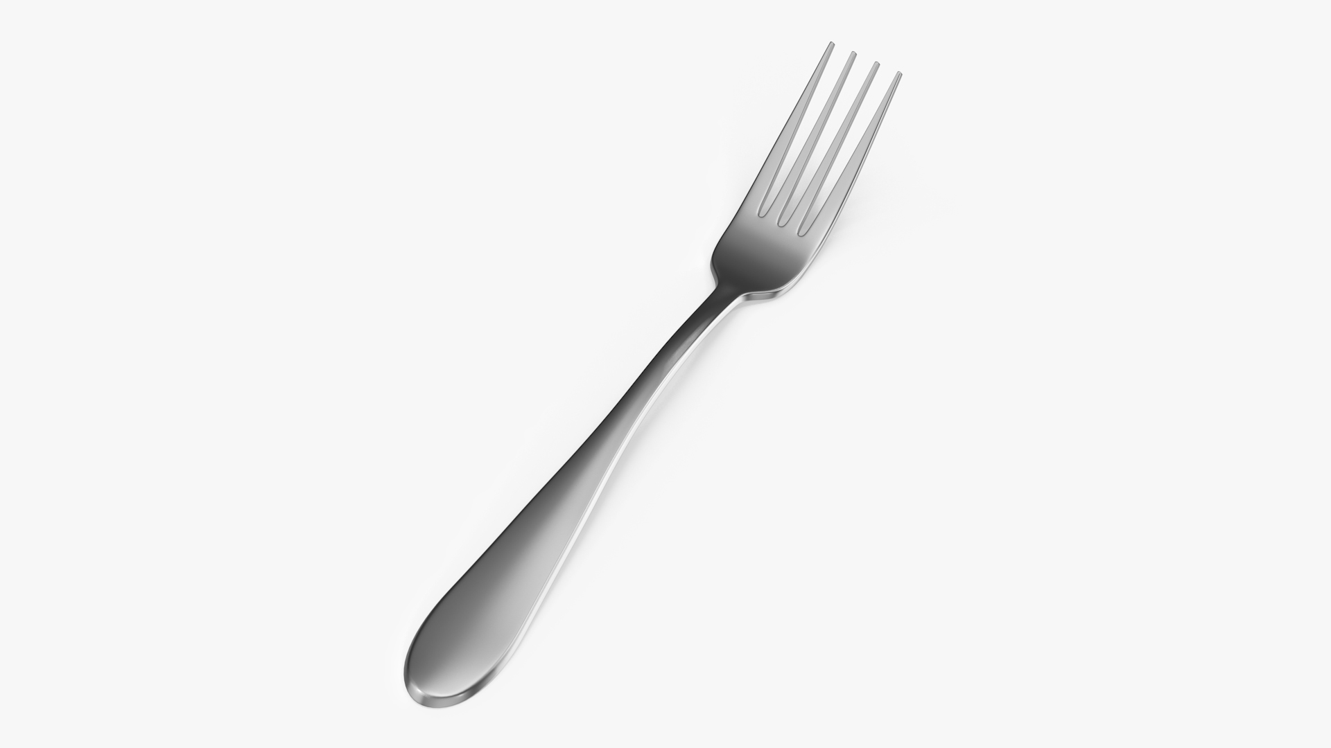 Silver Dessert Fork 3D model
