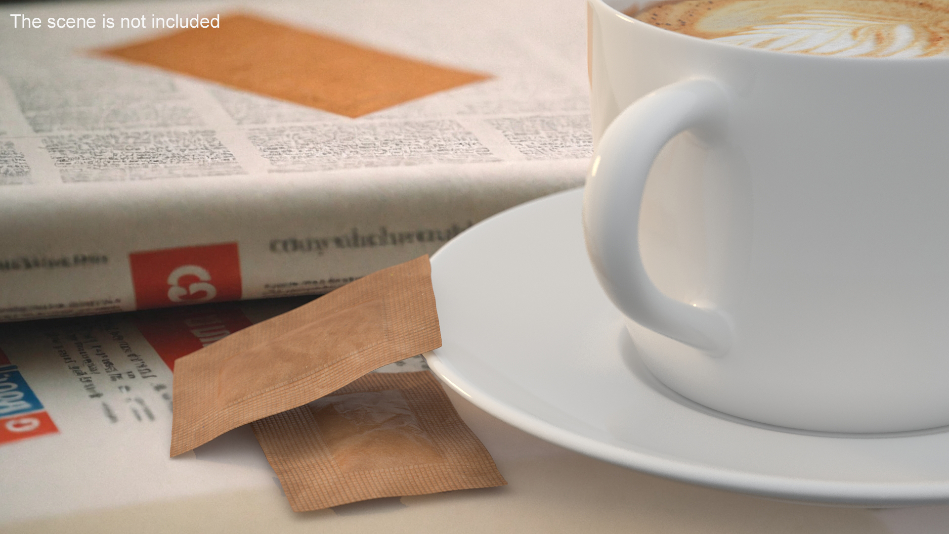 Brown Paper Sugar Sachet 3D model