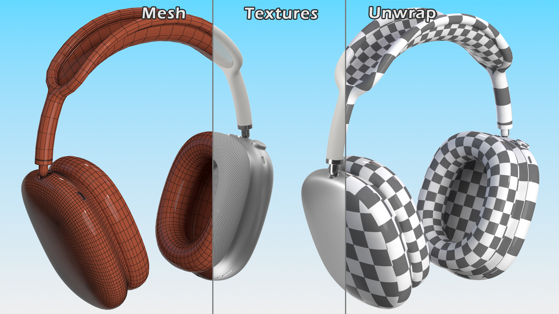 AirPods Max Headphones Silver 3D model
