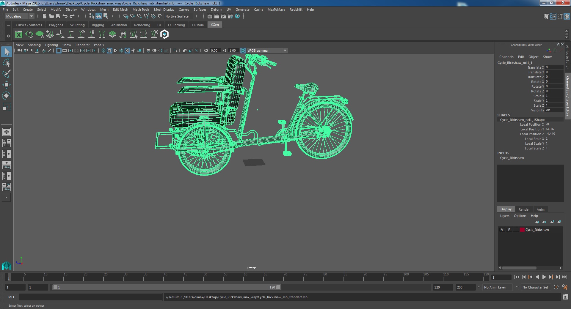 Cycle Rickshaw 3D model
