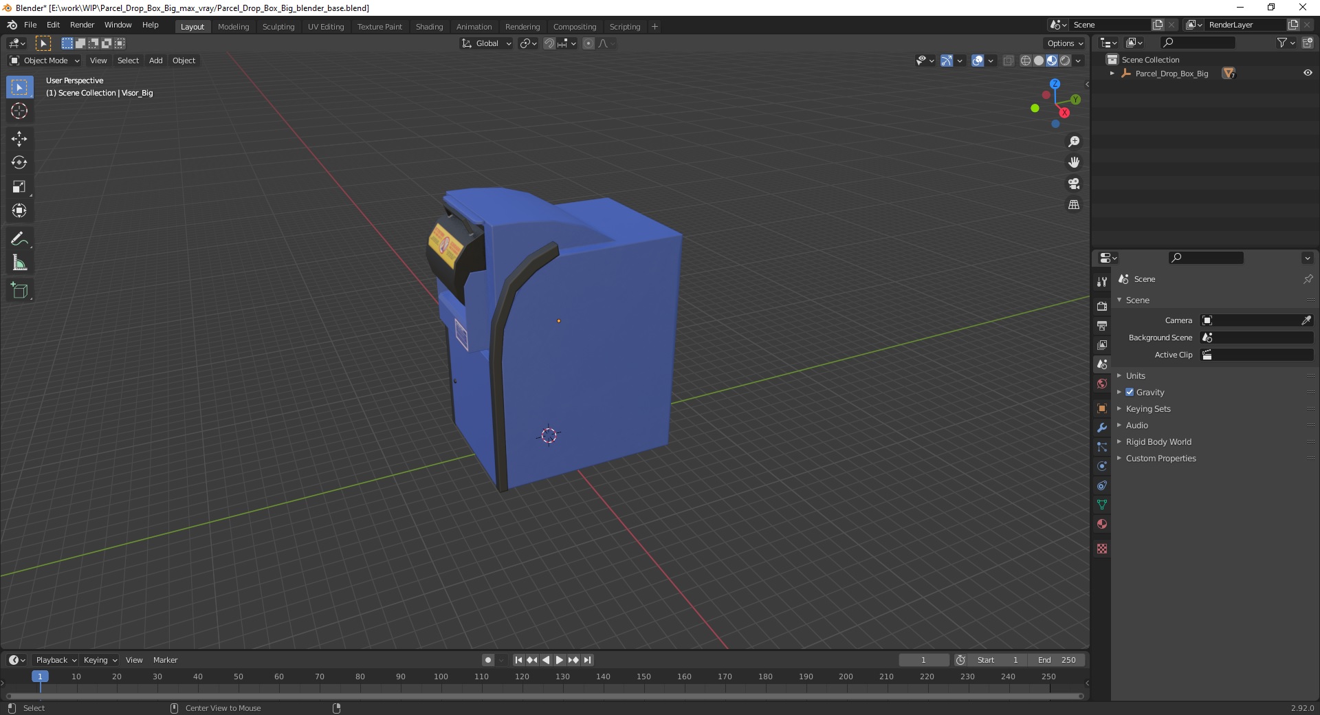 Parcel Drop Box Big 3D model