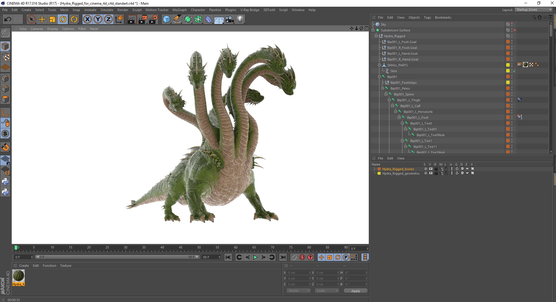 3D Hydra Rigged for Cinema 4D