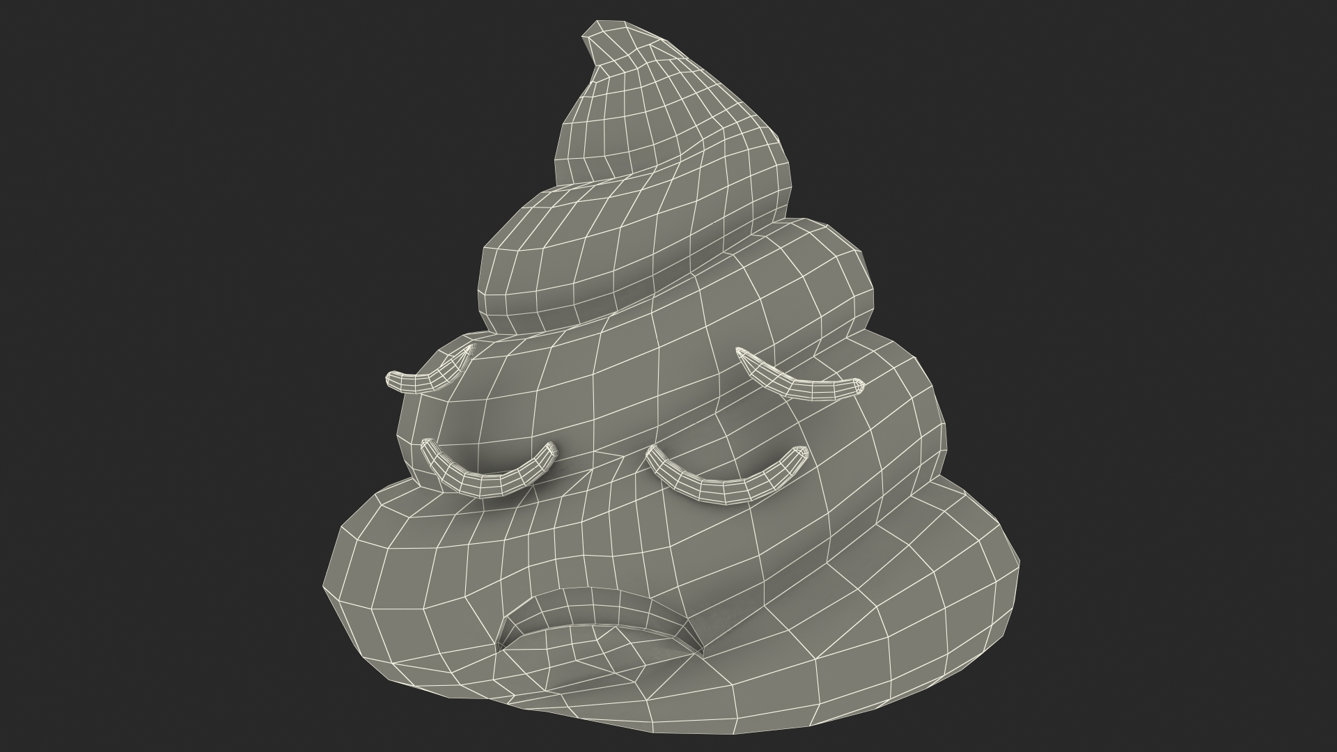 Disappointed Face Poop Emoji Smile 3D model