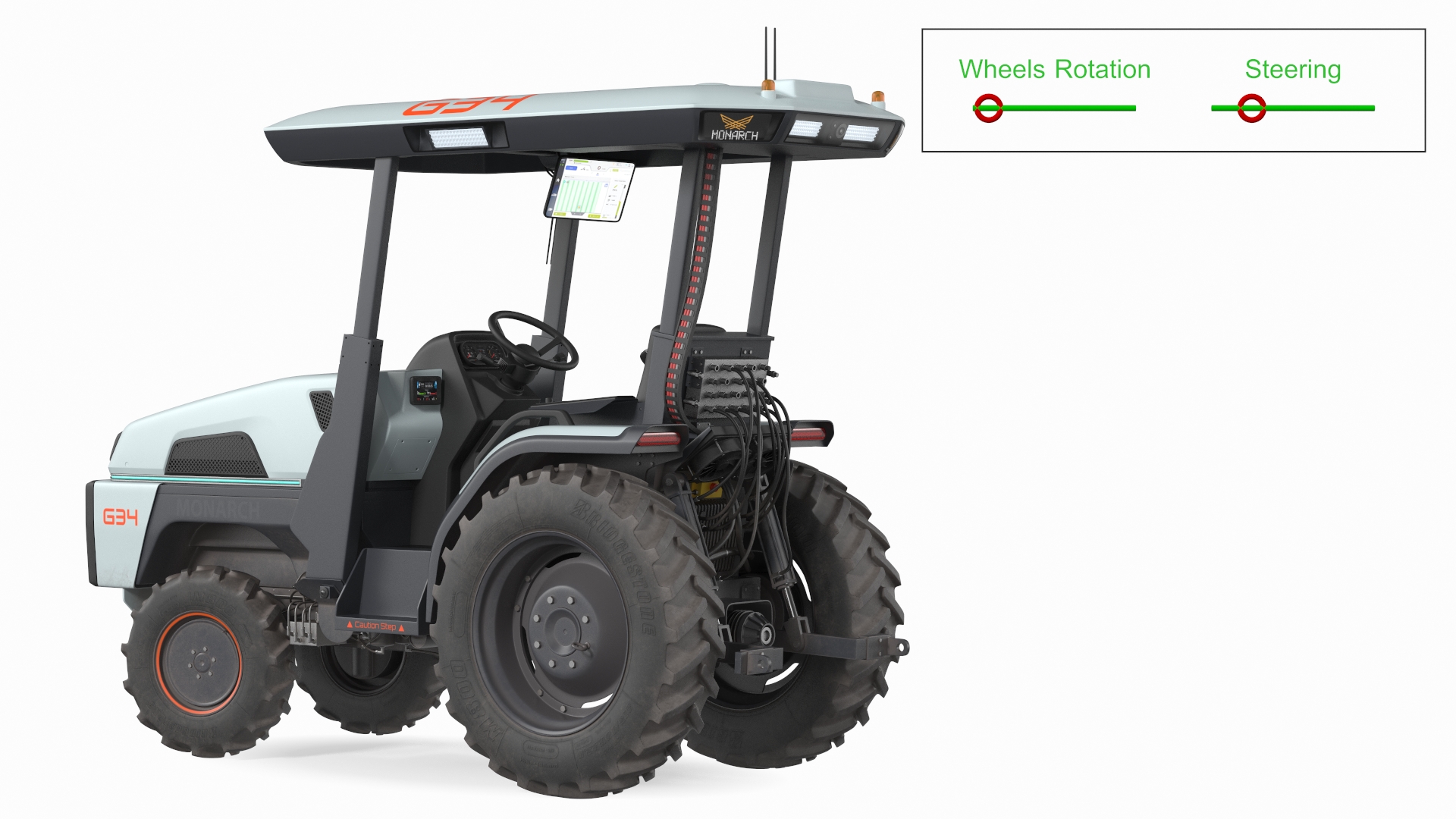 Monarch MK V Electric Tractor Dusty Rigged 3D