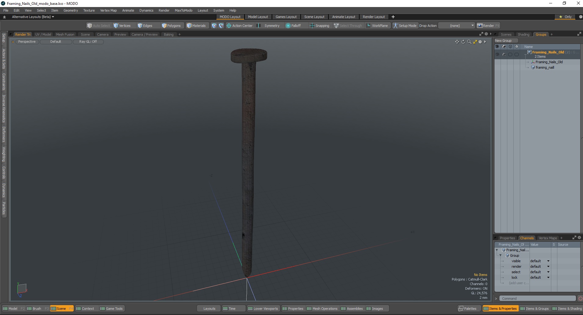 Framing Nails Old 3D