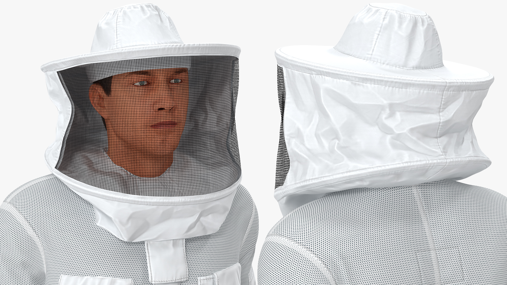 3D model Male Beekeeper in Full Suit Walking Pose