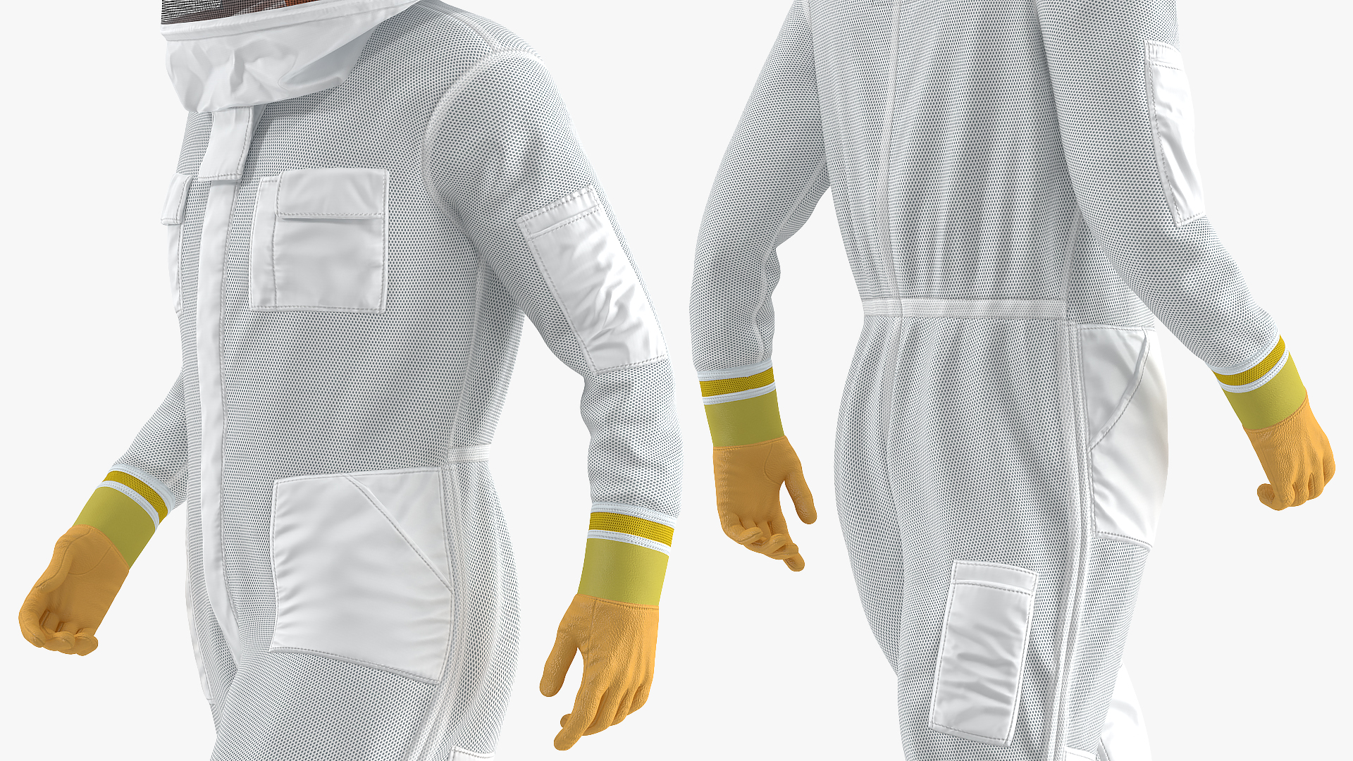 3D model Male Beekeeper in Full Suit Walking Pose
