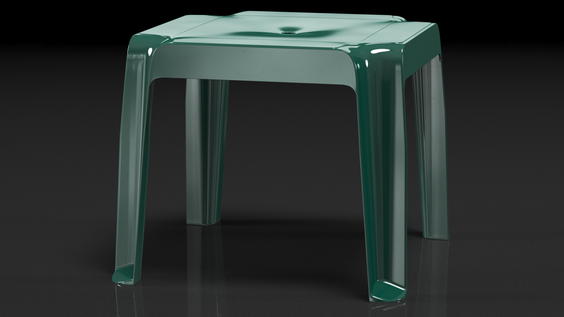 Plastic Square Patio Side Table Green 3D