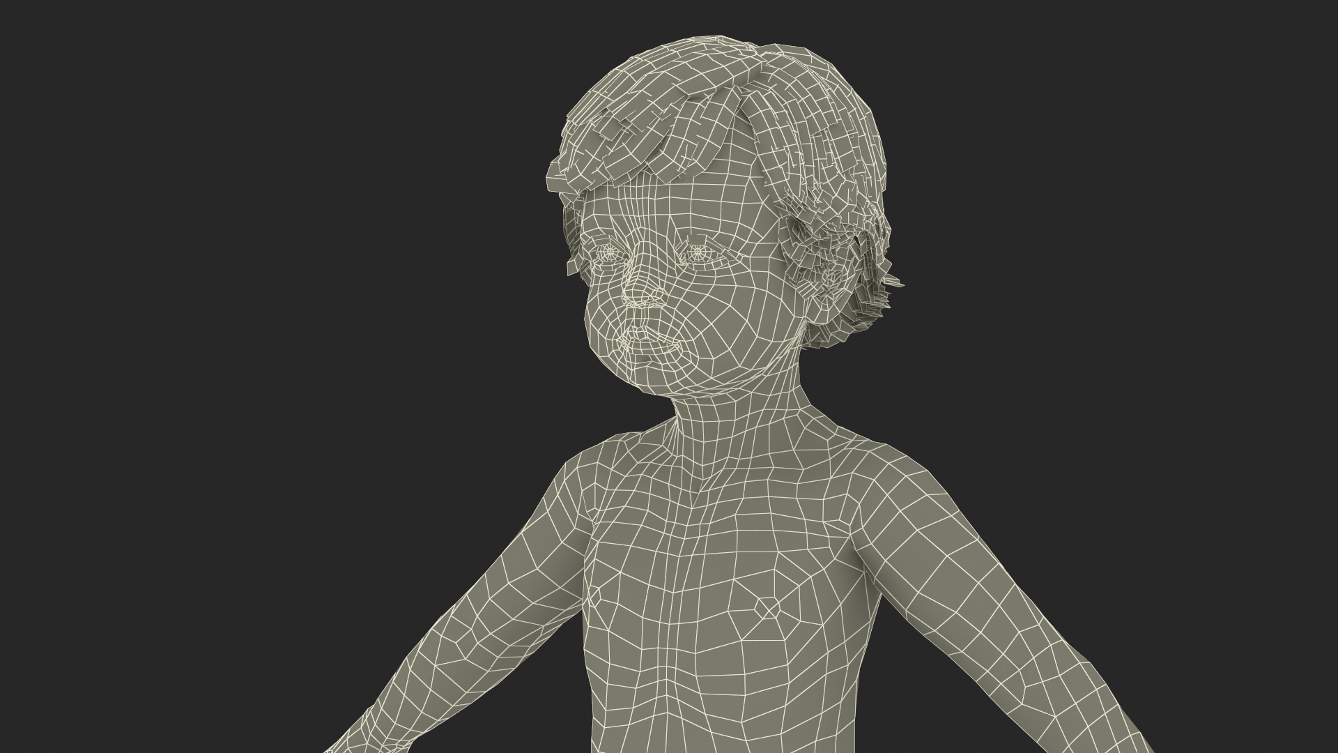 Baby in Summer Strolling Clothes A-Pose 3D model