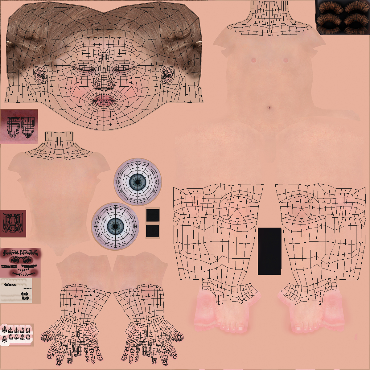 Baby in Summer Strolling Clothes A-Pose 3D model