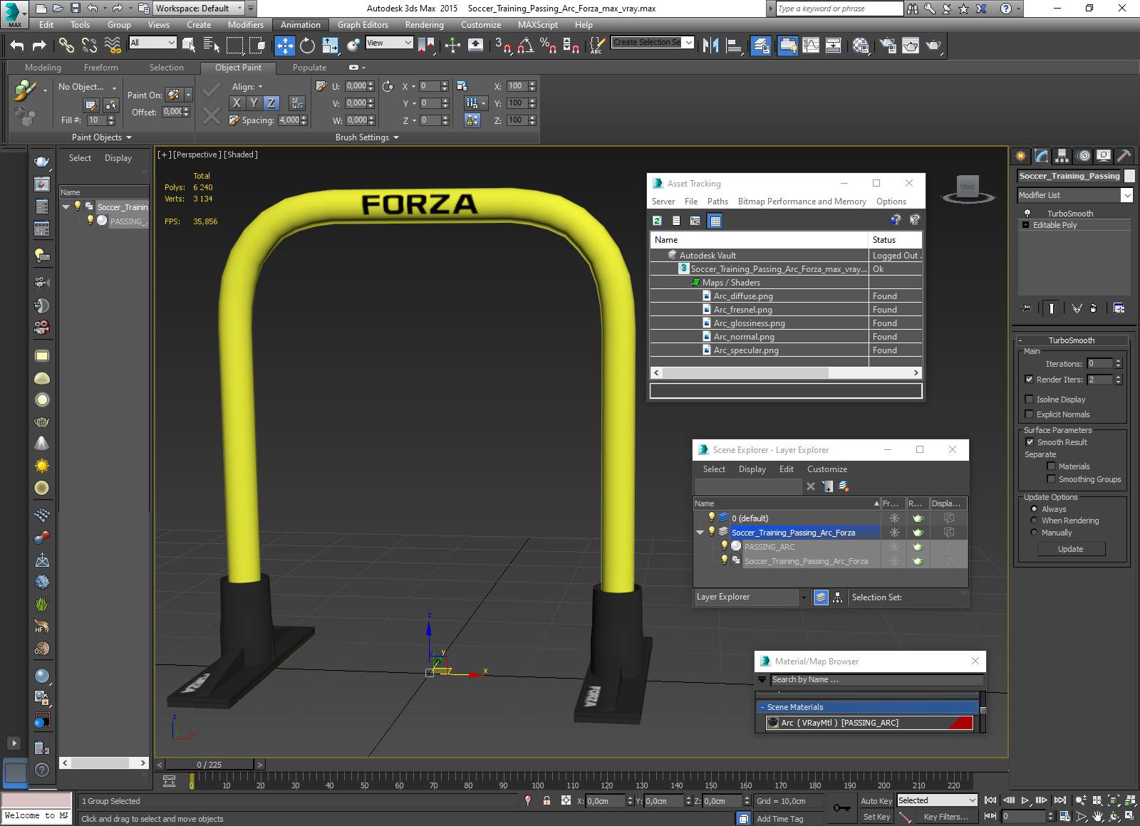 3D Soccer Training Passing Arc Forza model