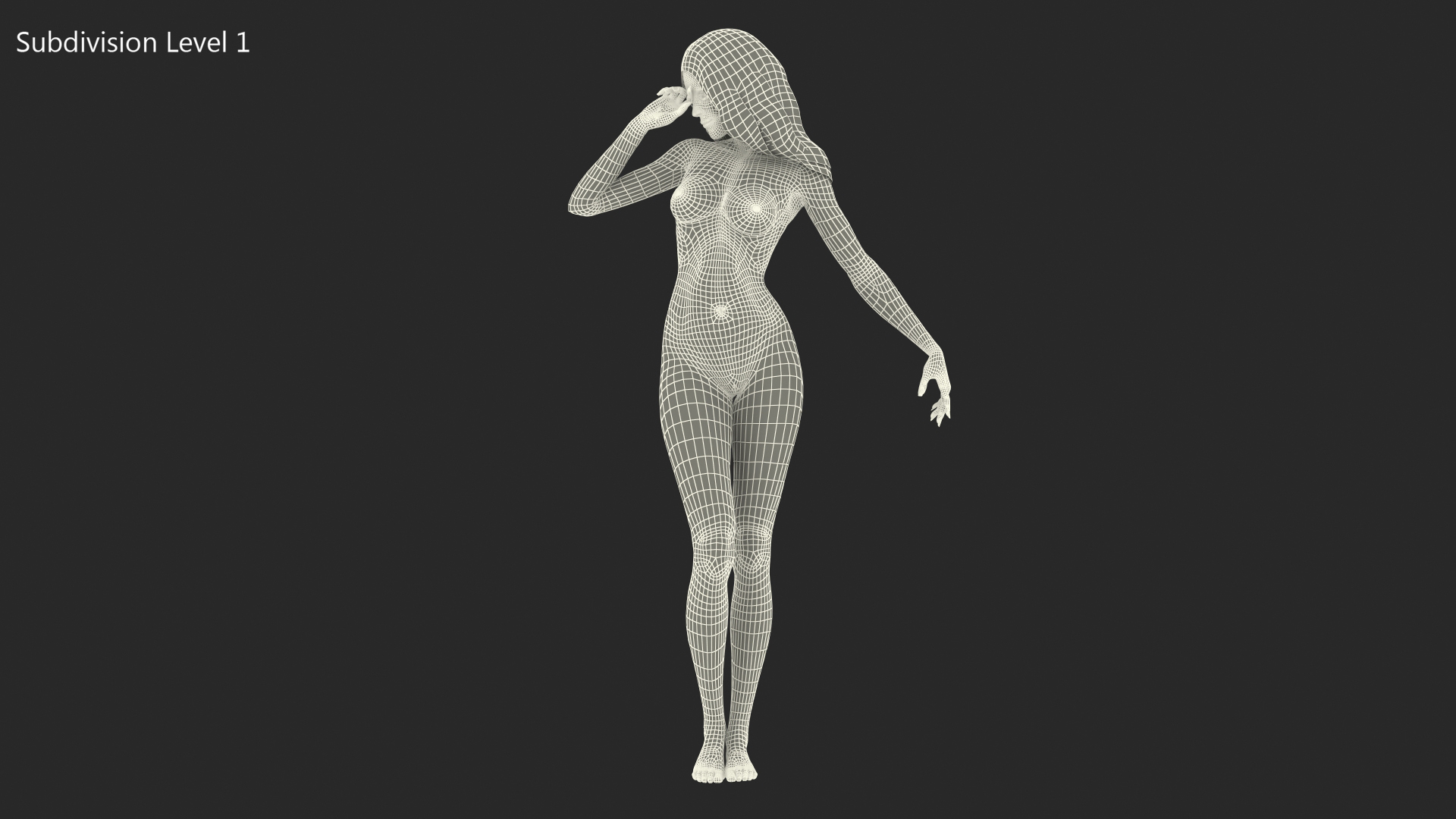 Nude Woman Standing Pose 3D model