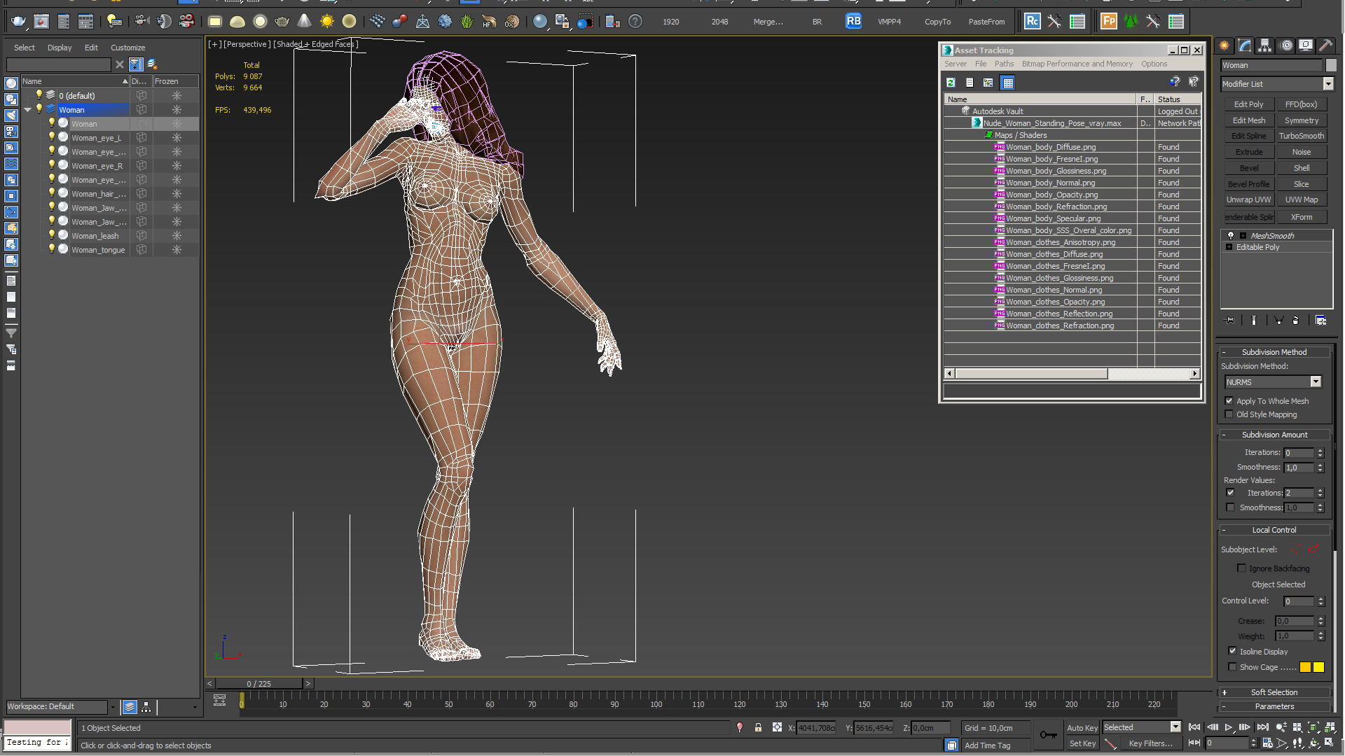 Nude Woman Standing Pose 3D model