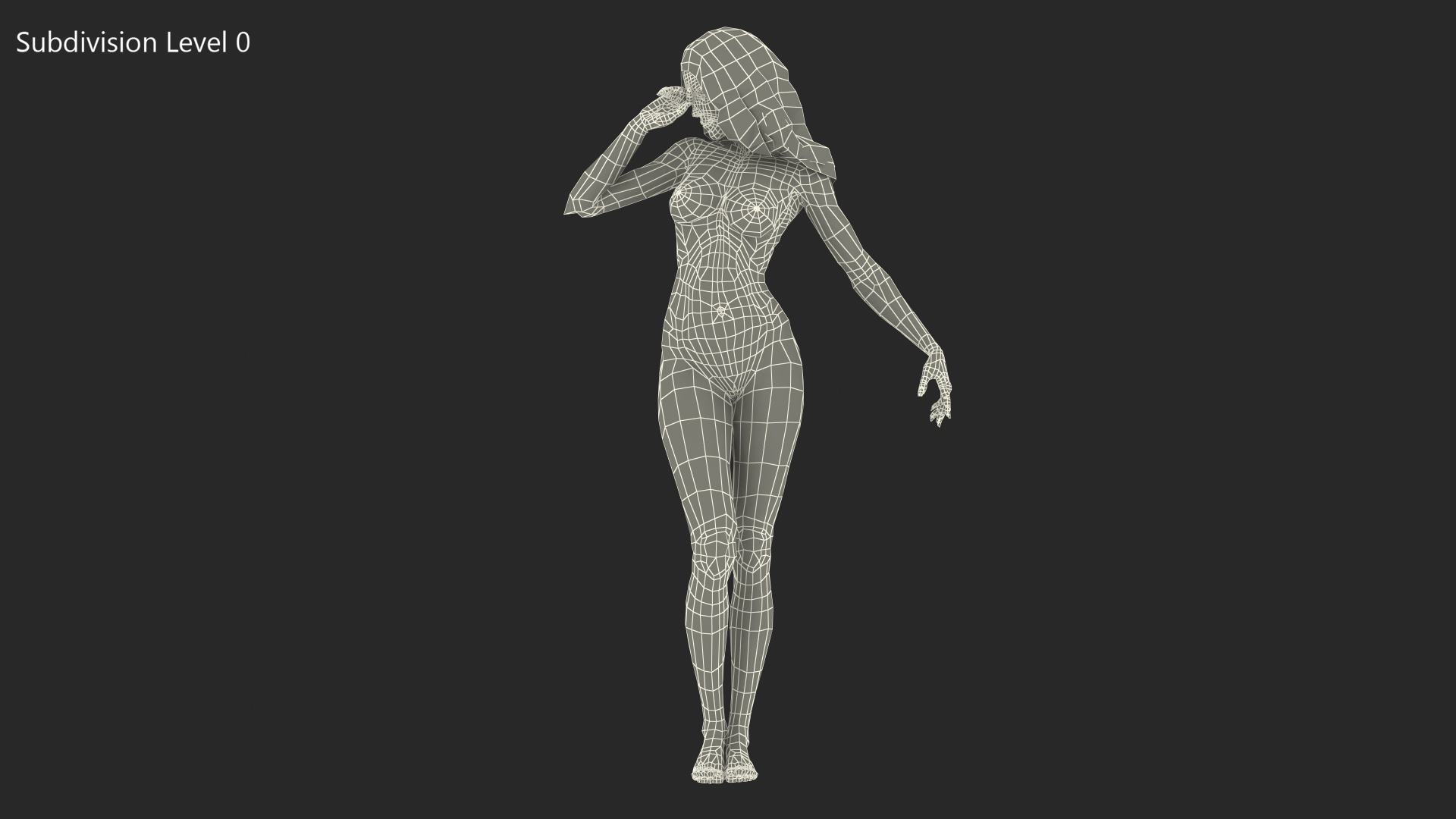 Nude Woman Standing Pose 3D model