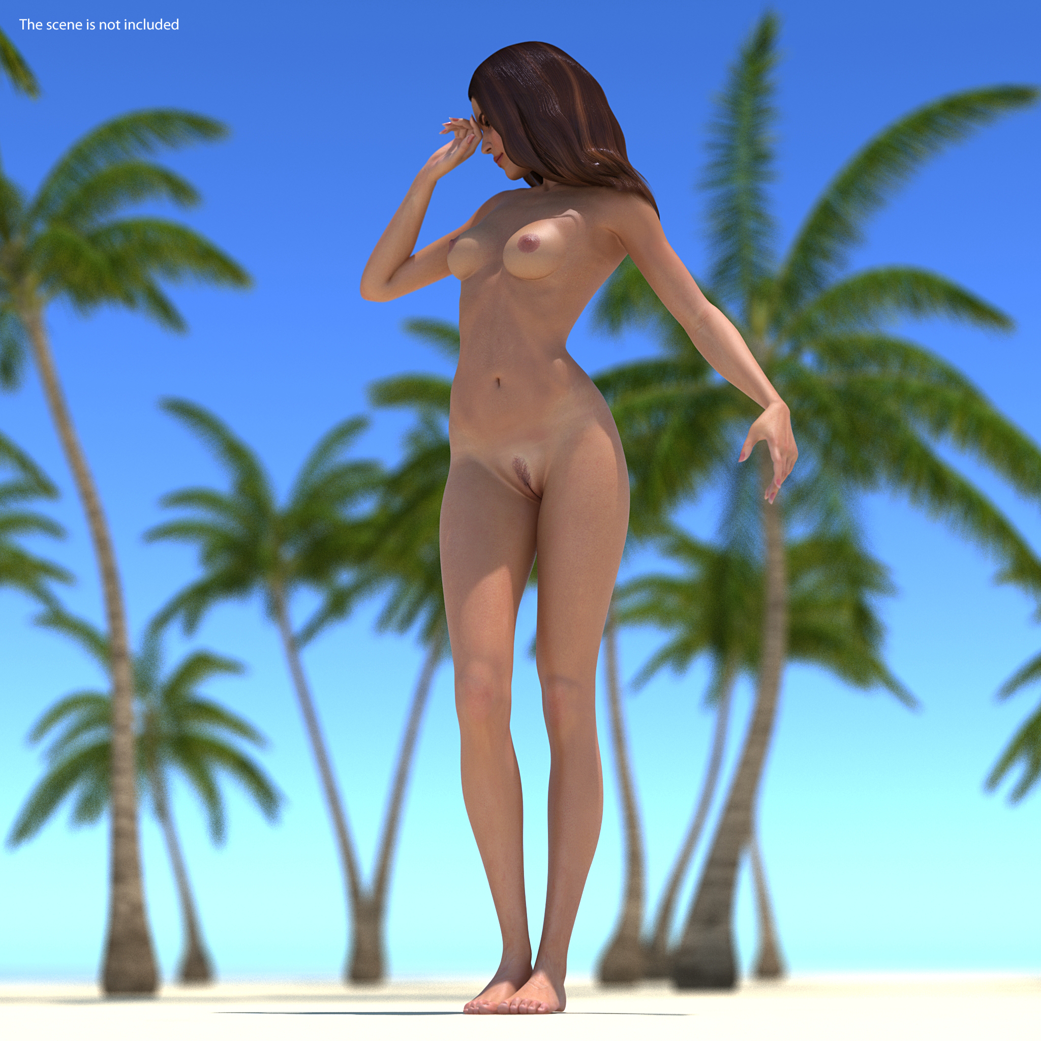 Nude Woman Standing Pose 3D model