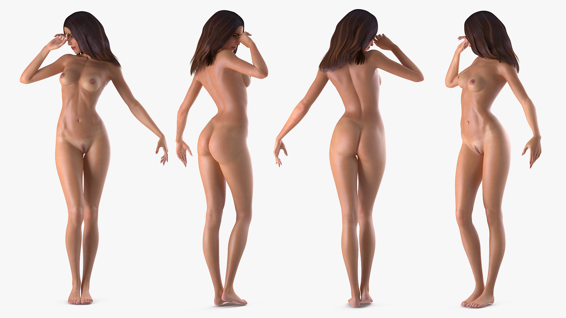 Nude Woman Standing Pose 3D model