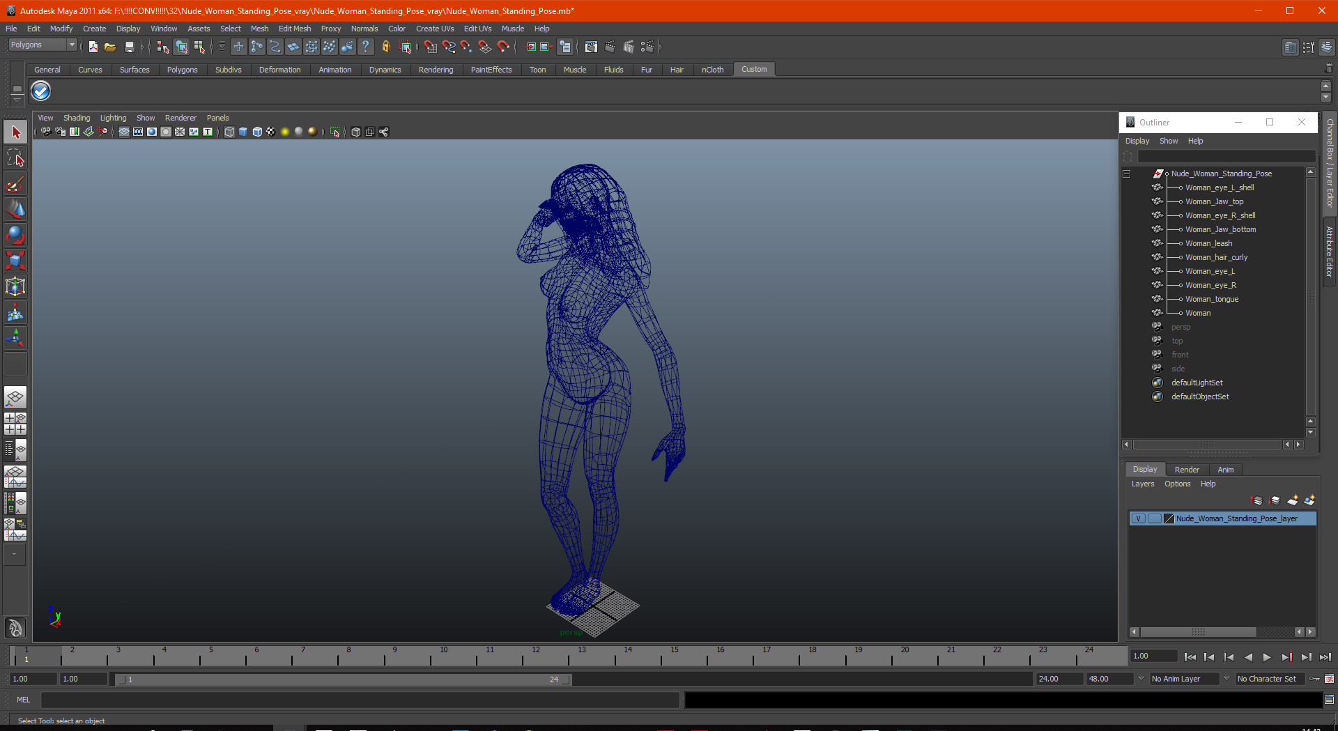 Nude Woman Standing Pose 3D model