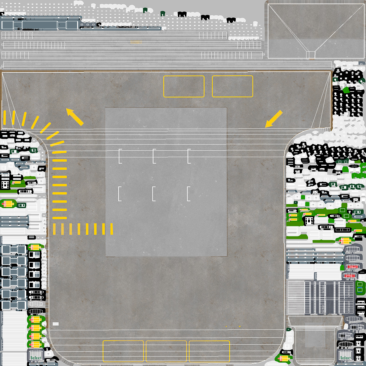 Large Filling Station Green 3D