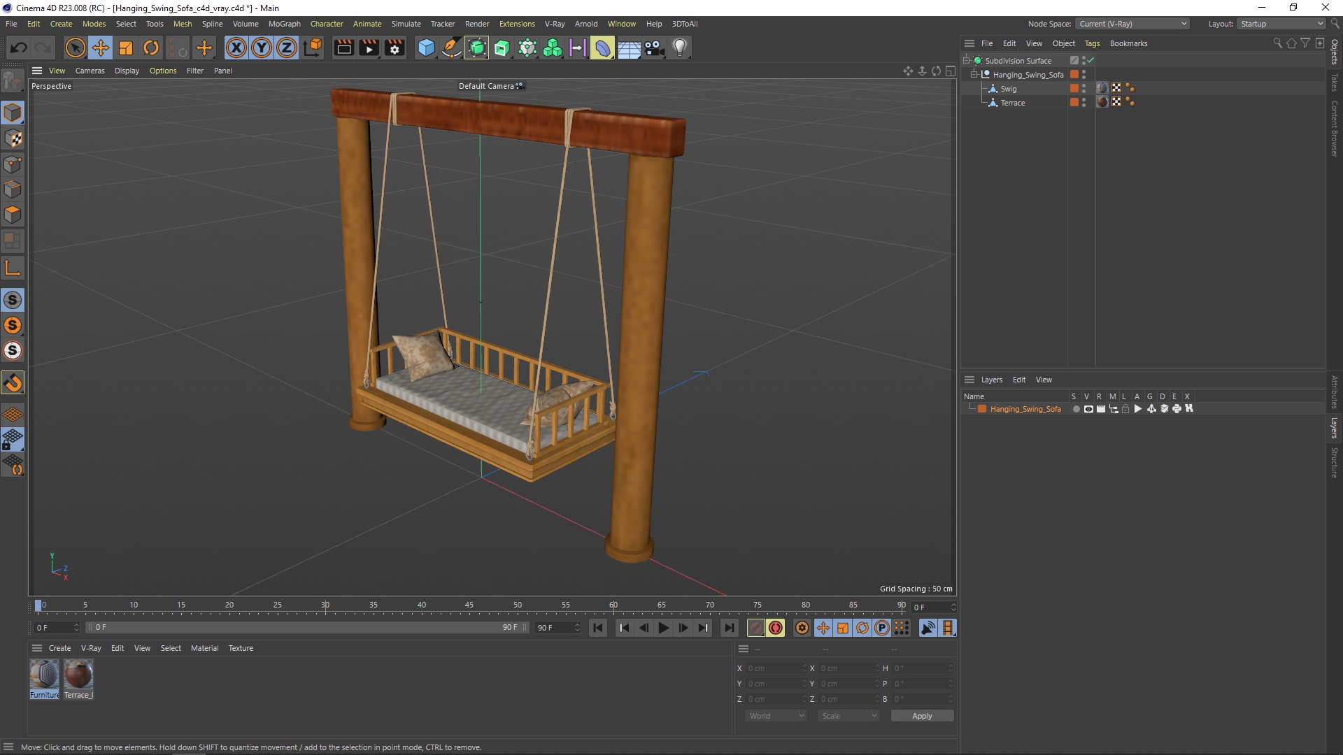 3D Hanging Swing Sofa model