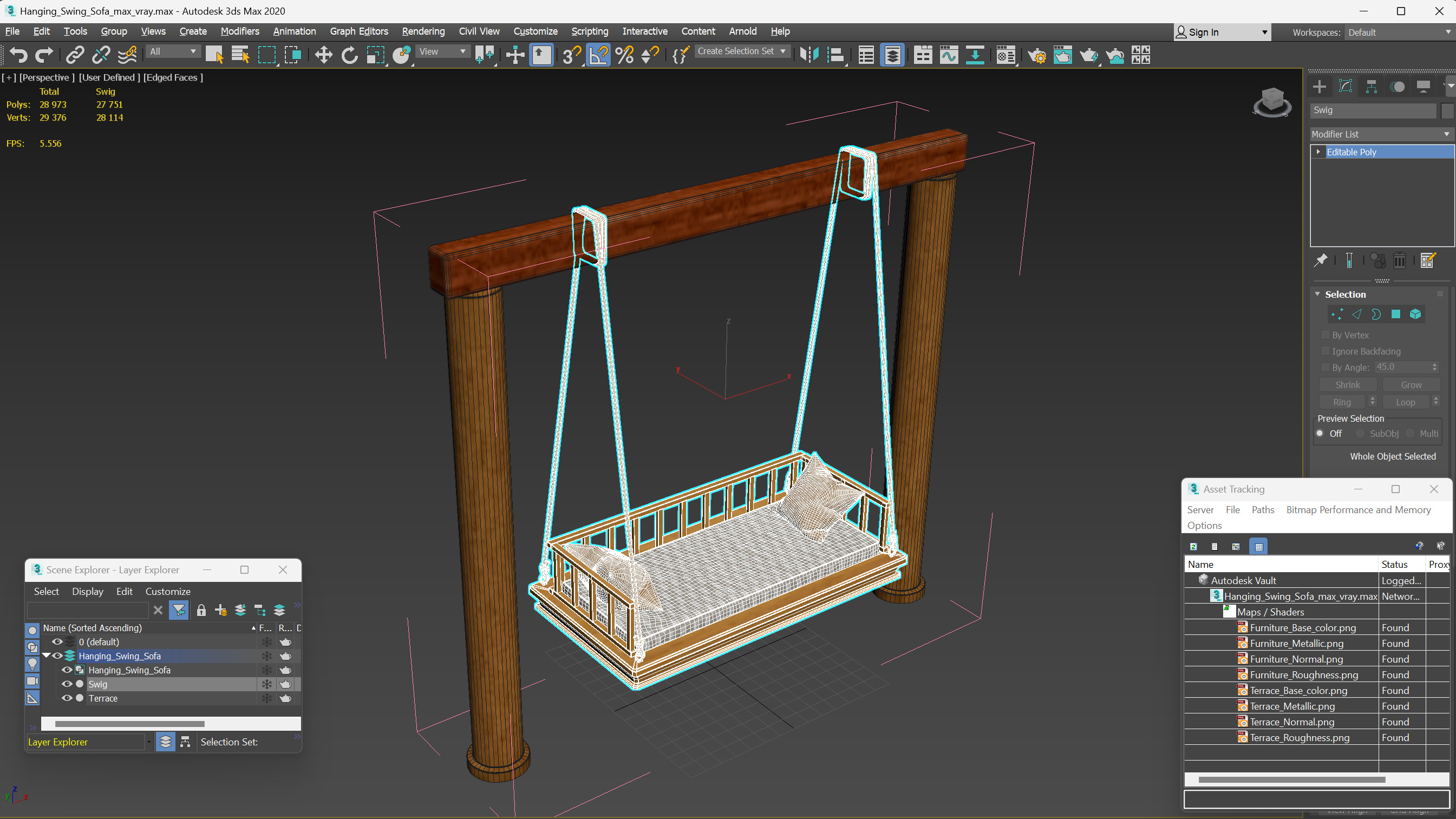 3D Hanging Swing Sofa model