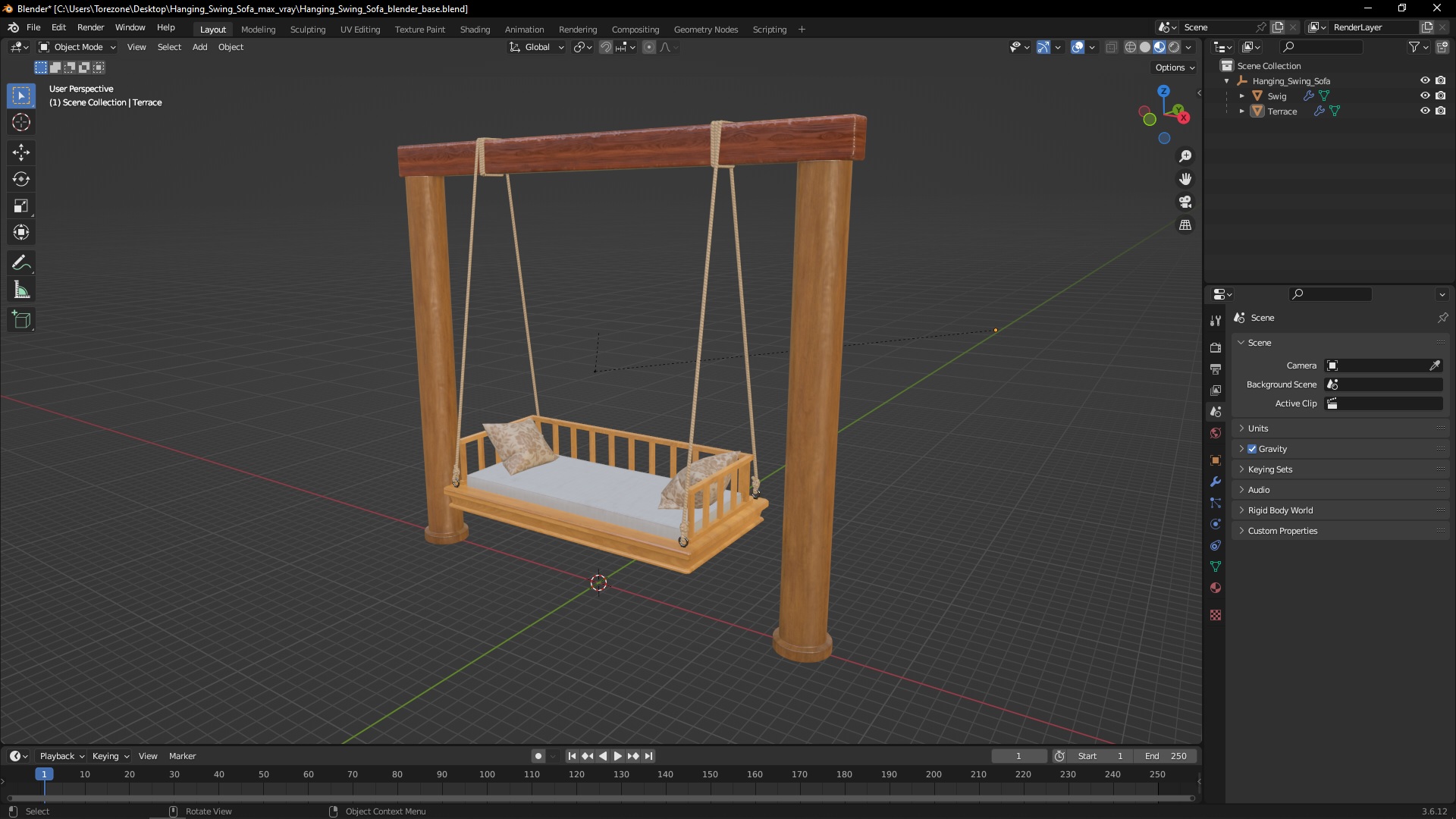 3D Hanging Swing Sofa model