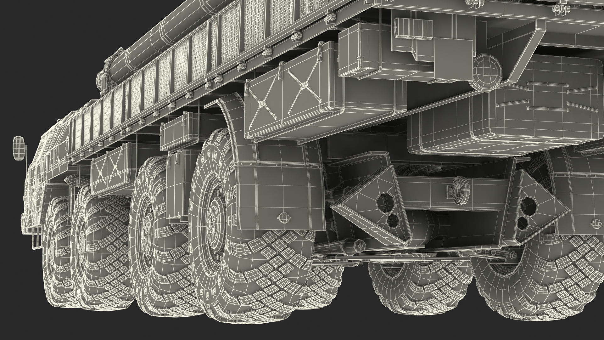 3D TZM 9T234 2 Transloader with Crane and Rockets Rigged model