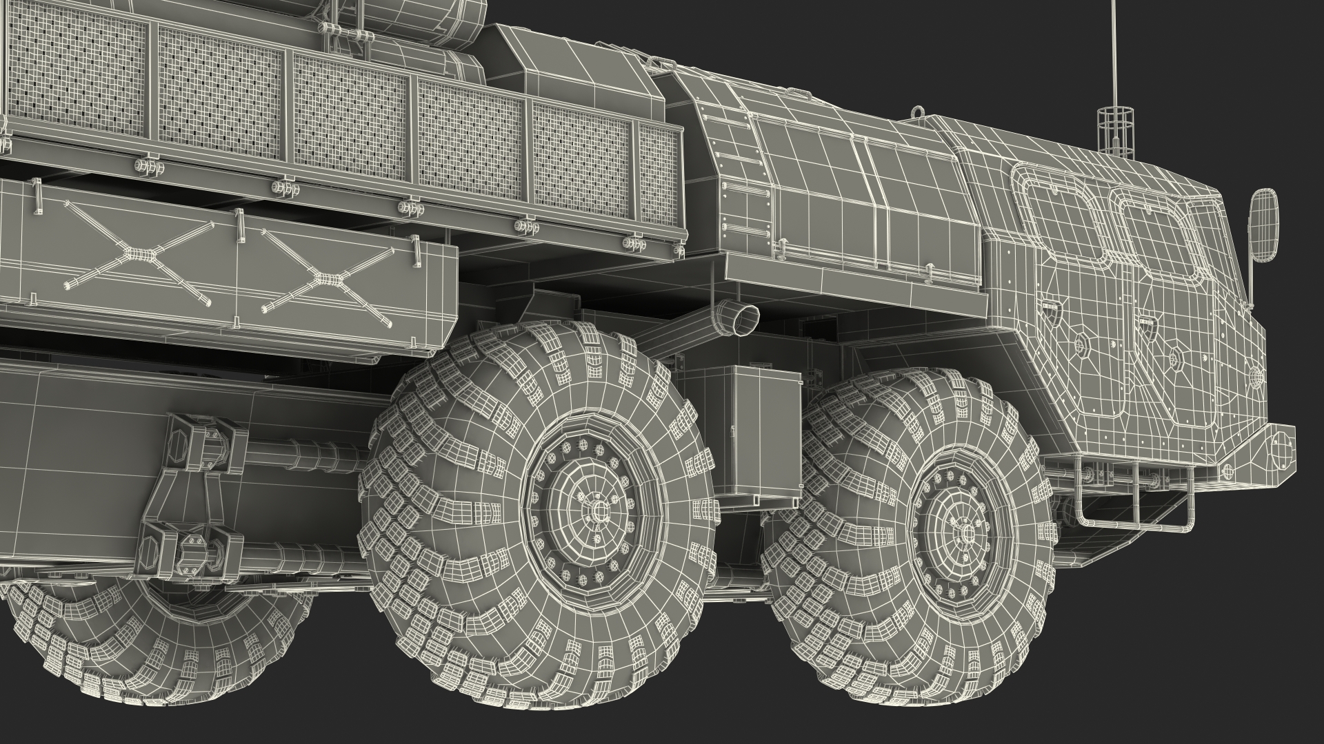 3D TZM 9T234 2 Transloader with Crane and Rockets Rigged model