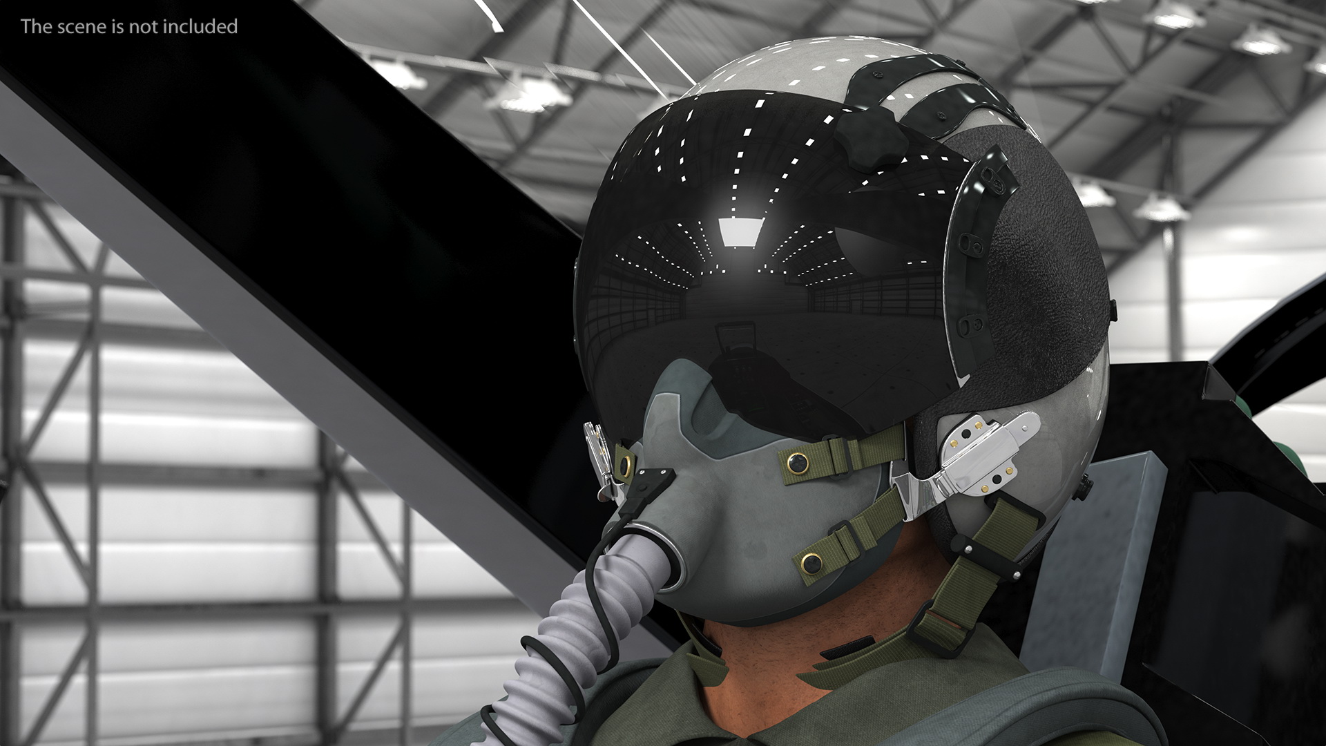 3D model Fighter F 16 Fighting Falcon US Air Force With a Pilot Rigged for Cinema 4D