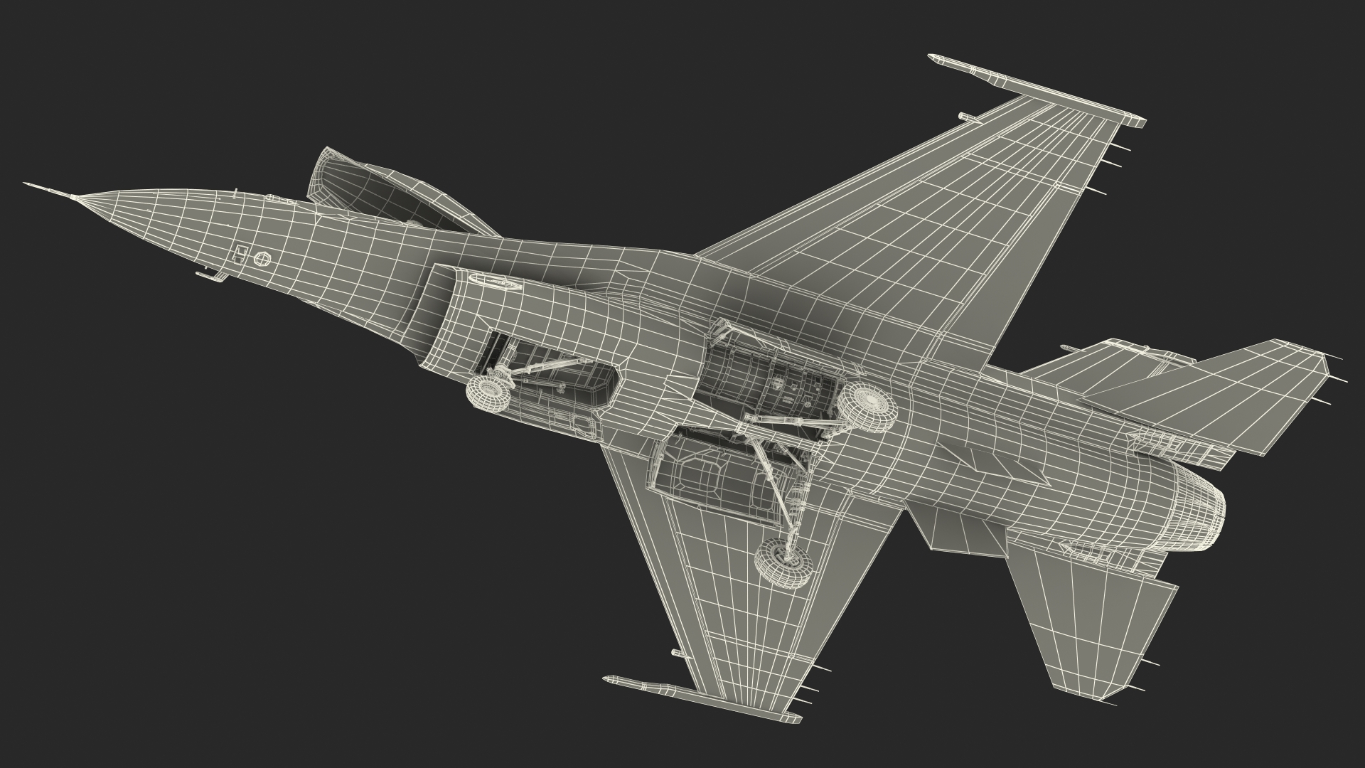 3D model Fighter F 16 Fighting Falcon US Air Force With a Pilot Rigged for Cinema 4D