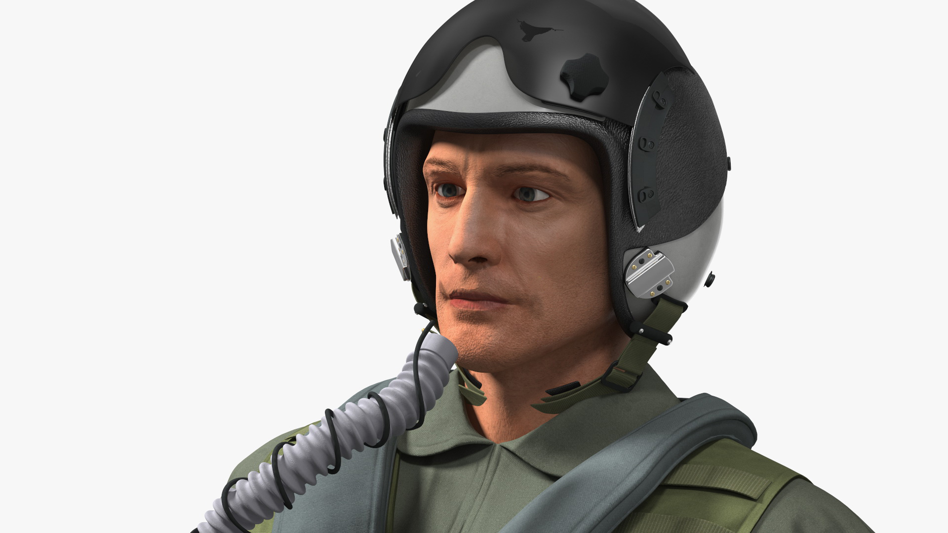 3D model Fighter F 16 Fighting Falcon US Air Force With a Pilot Rigged for Cinema 4D