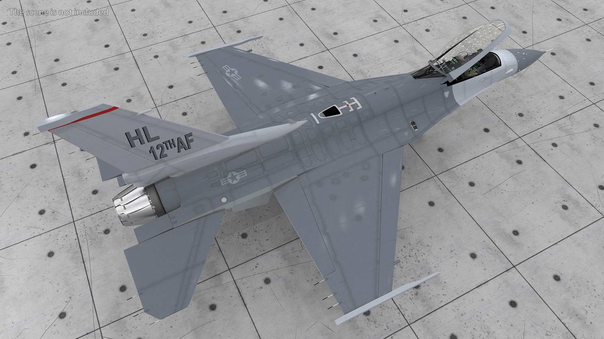 3D model Fighter F 16 Fighting Falcon US Air Force With a Pilot Rigged for Cinema 4D