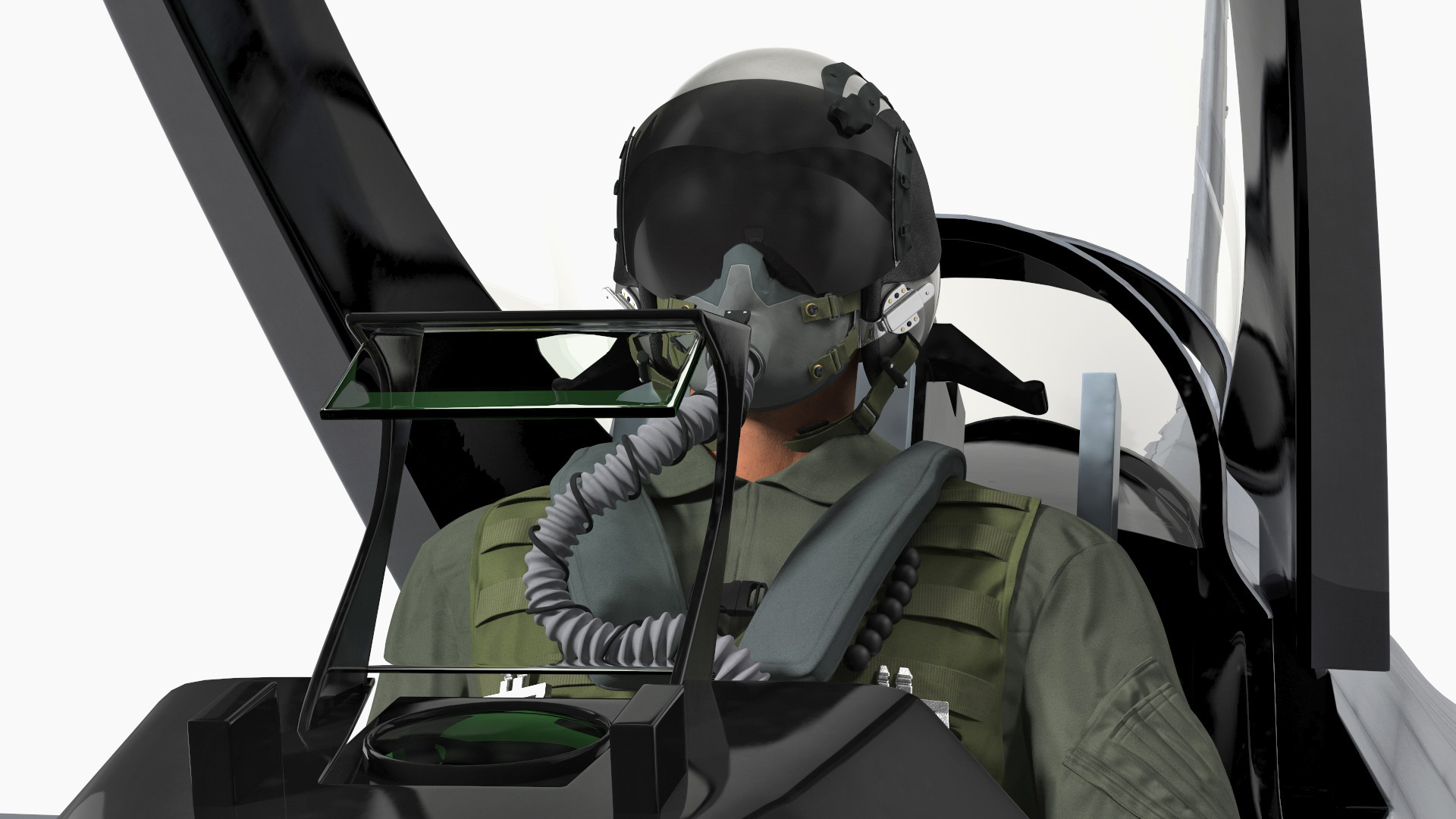 3D model Fighter F 16 Fighting Falcon US Air Force With a Pilot Rigged for Cinema 4D